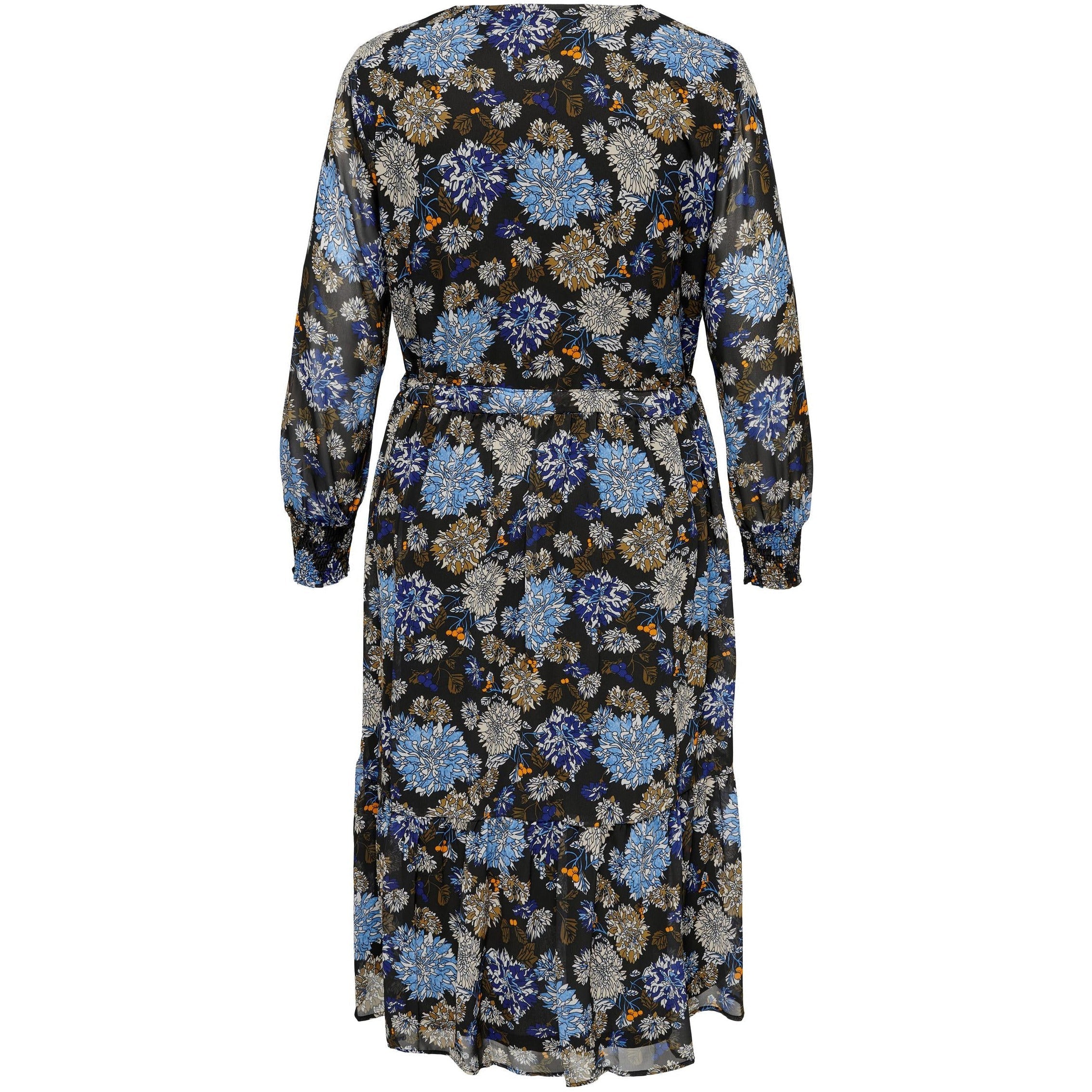 Only Carmakoma Calf Dress in Chrysanthemum Print - Wardrobe Plus