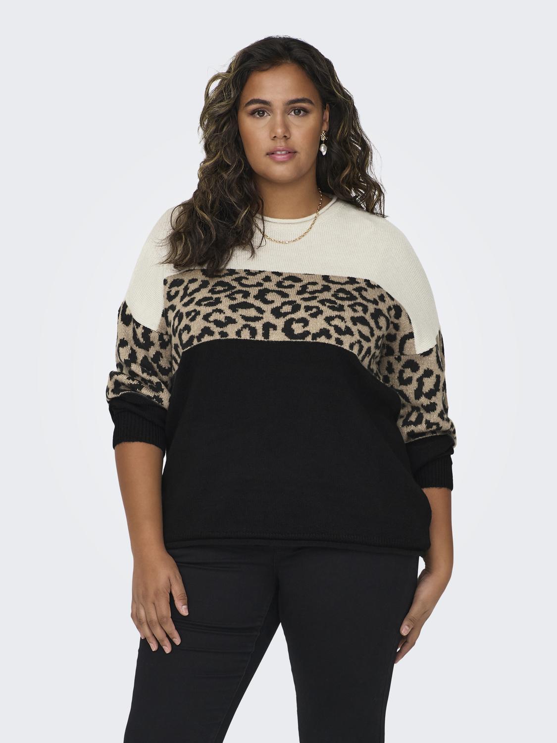 Only Carmakoma Jade Knit Jumper in Leopard