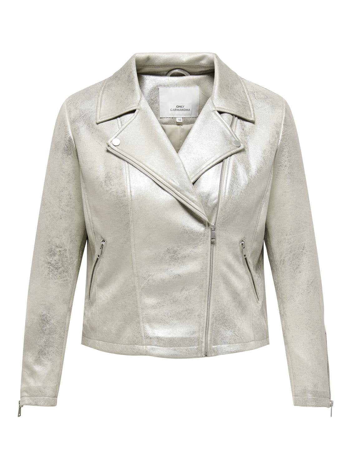 Only Carmakoma Silver Biker Jacket