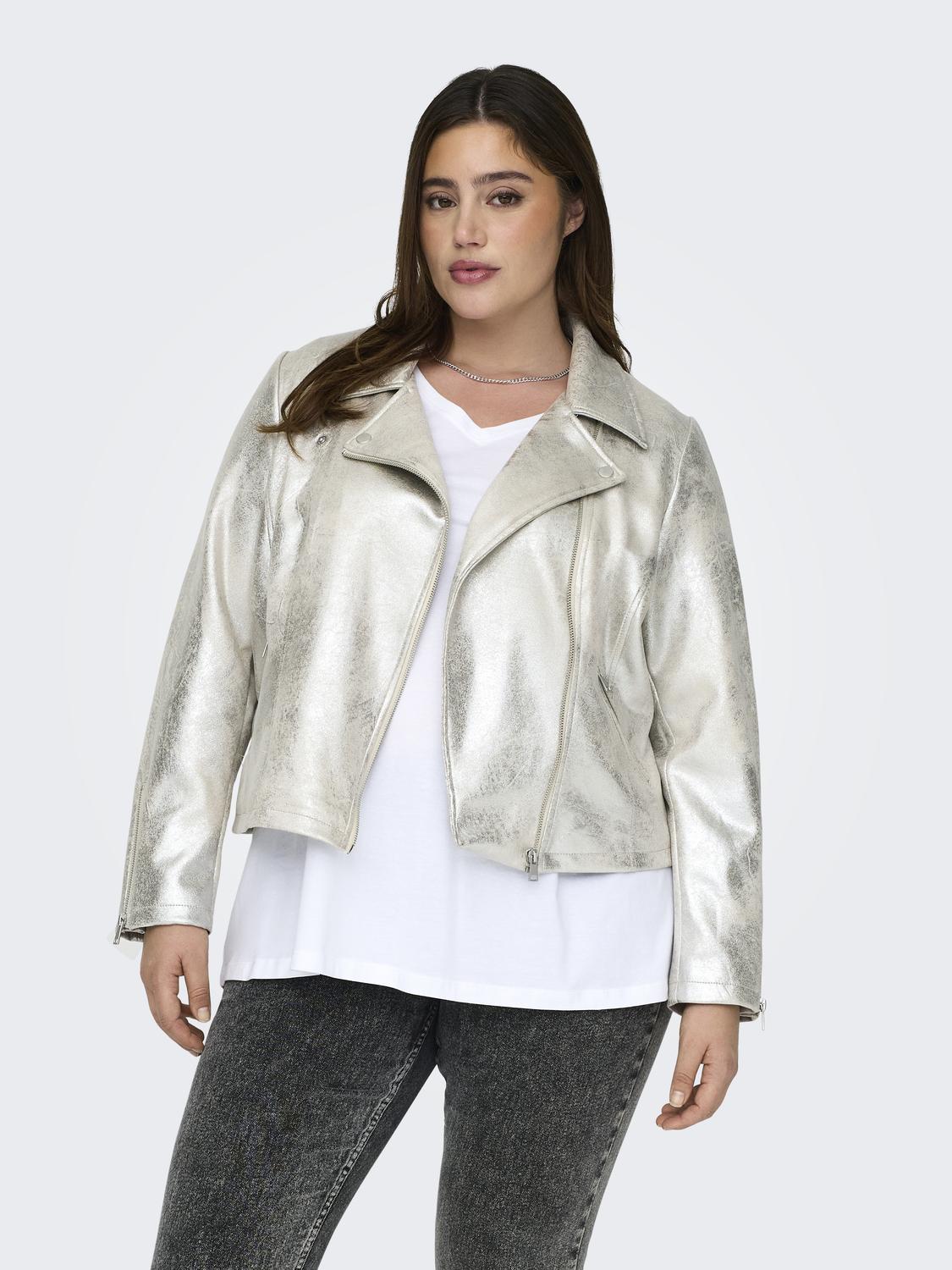 Only Carmakoma Silver Biker Jacket