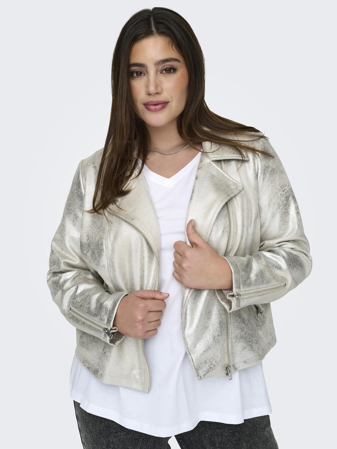 Only Carmakoma Silver Biker Jacket