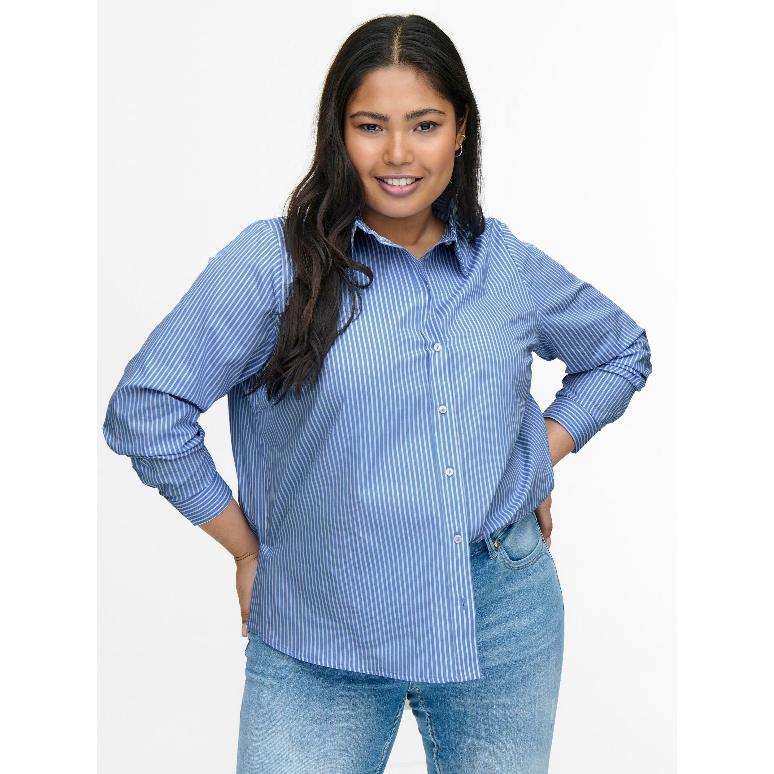 Only Carmakoma Foxa Striped Shirt - Wardrobe Plus