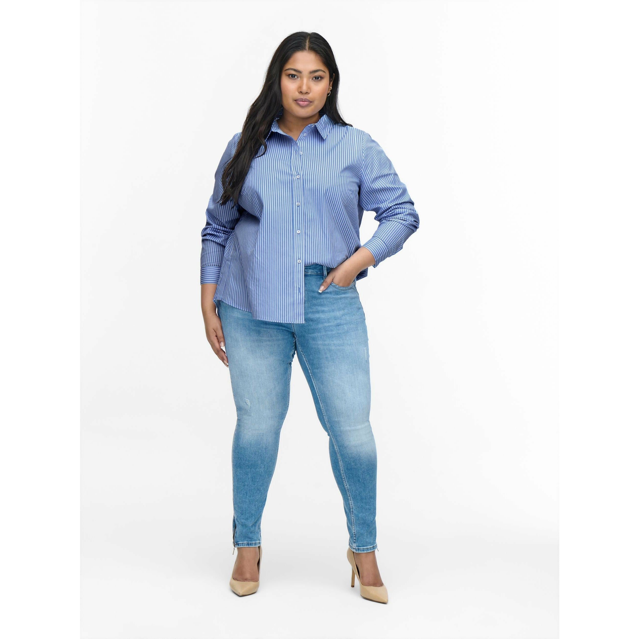 Only Carmakoma Foxa Striped Shirt - Wardrobe Plus