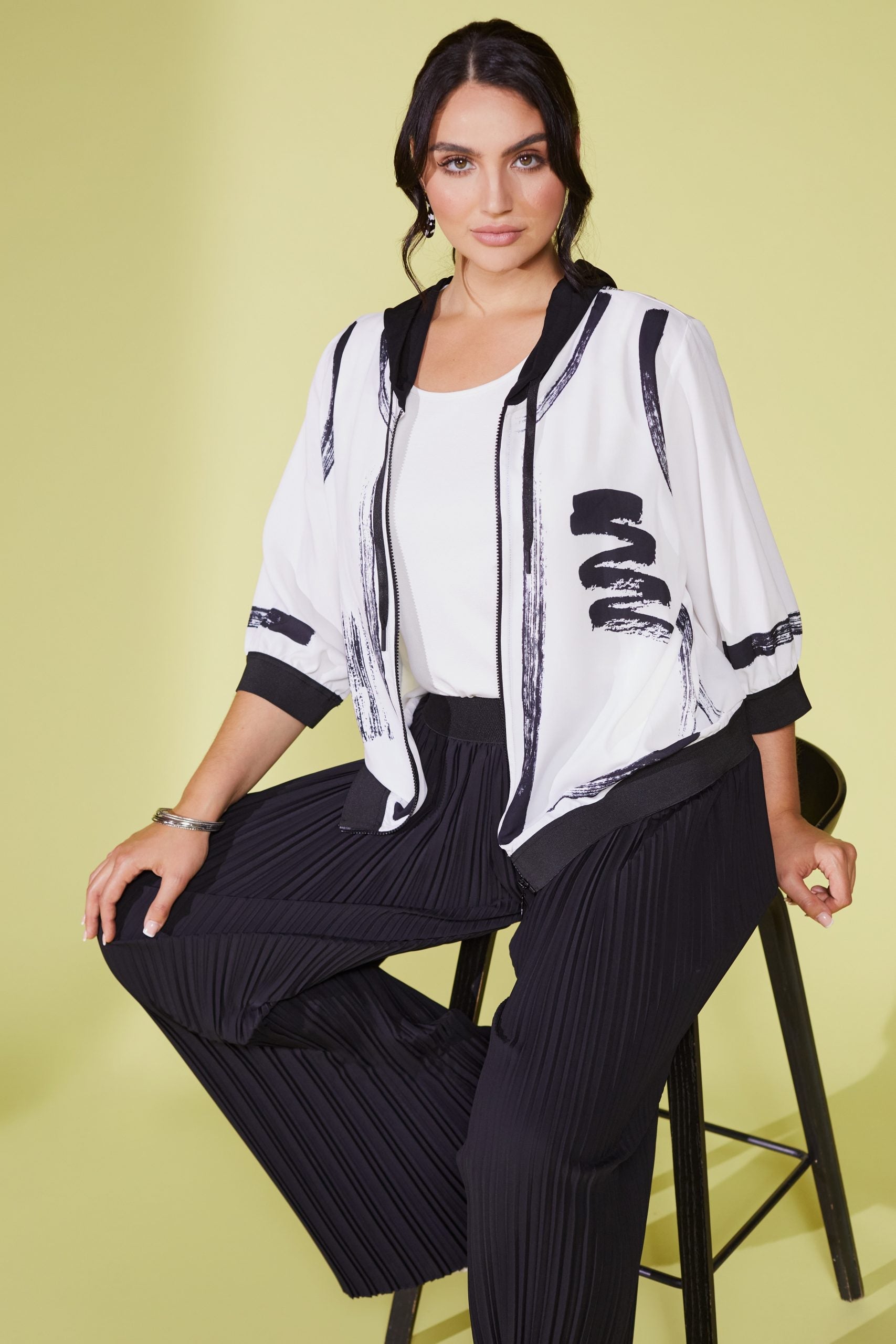 Ora Brushstroke Hooded Top