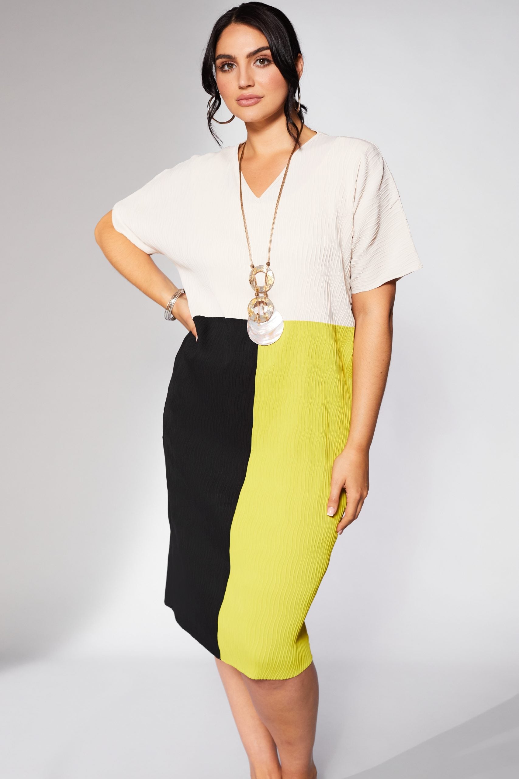 Ora Wave Pleat Dress