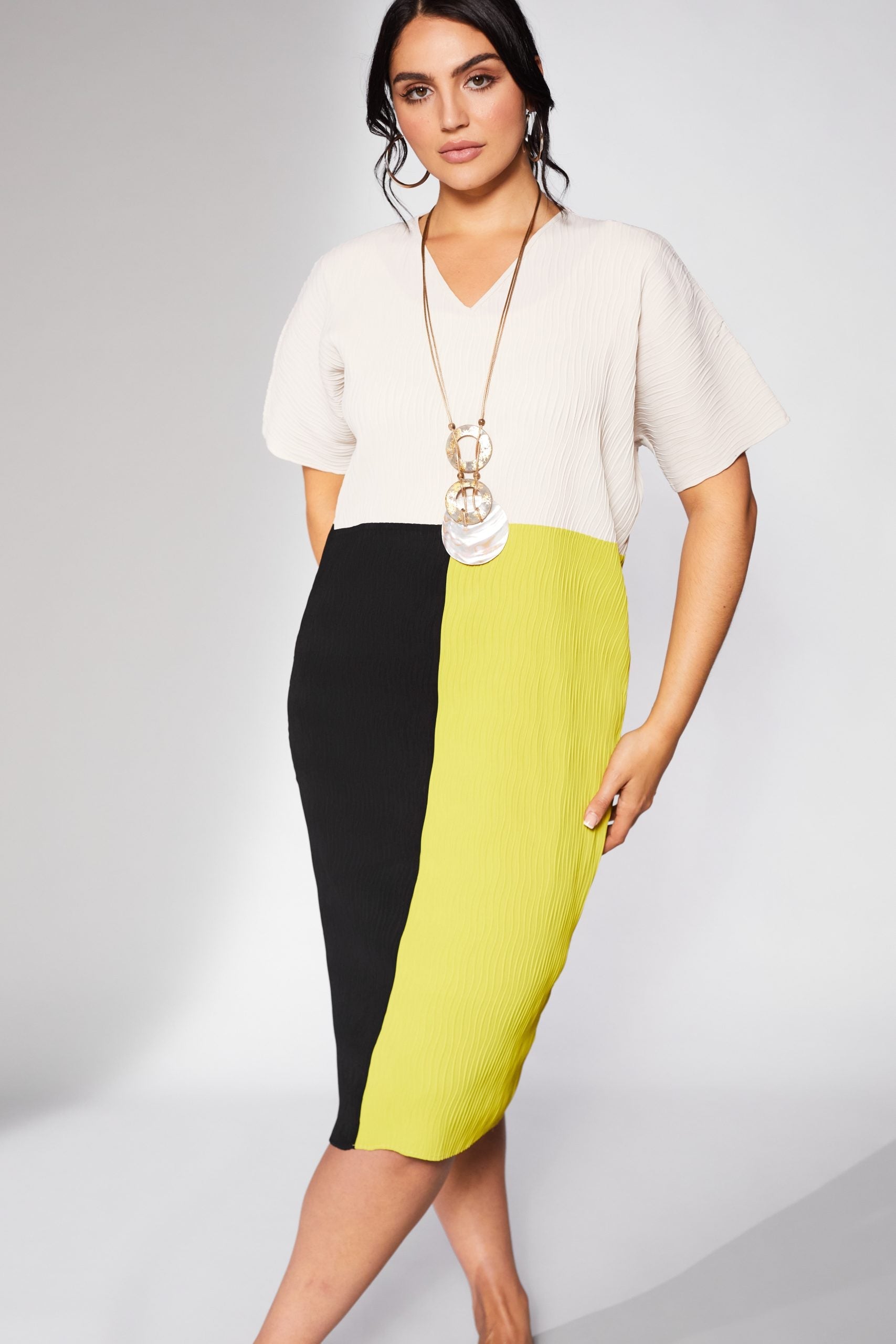 Ora Wave Pleat Dress