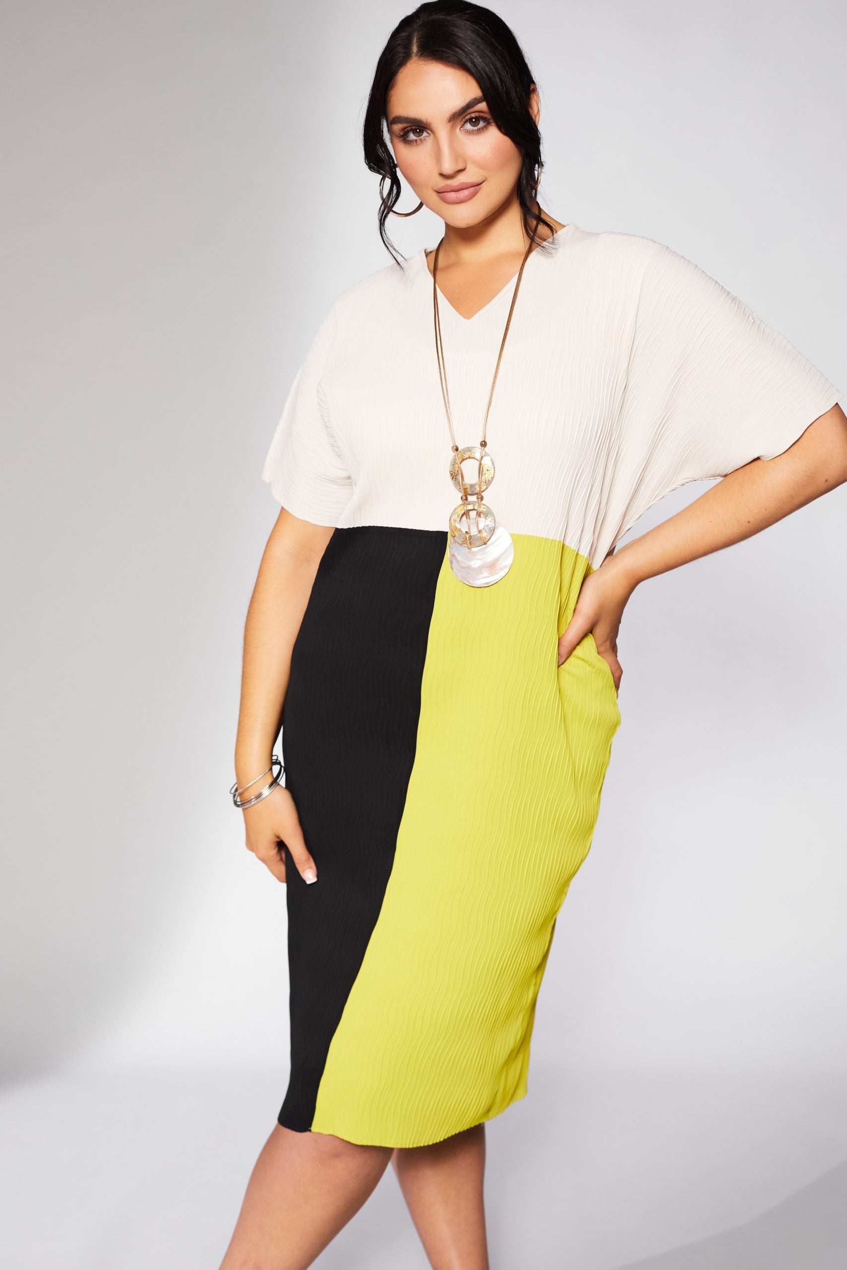 Ora Wave Pleat Dress