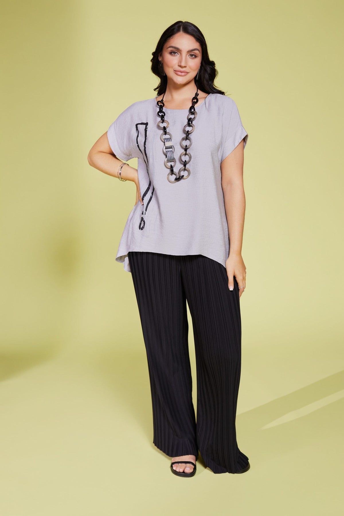 Ora Crinkle Silver Top