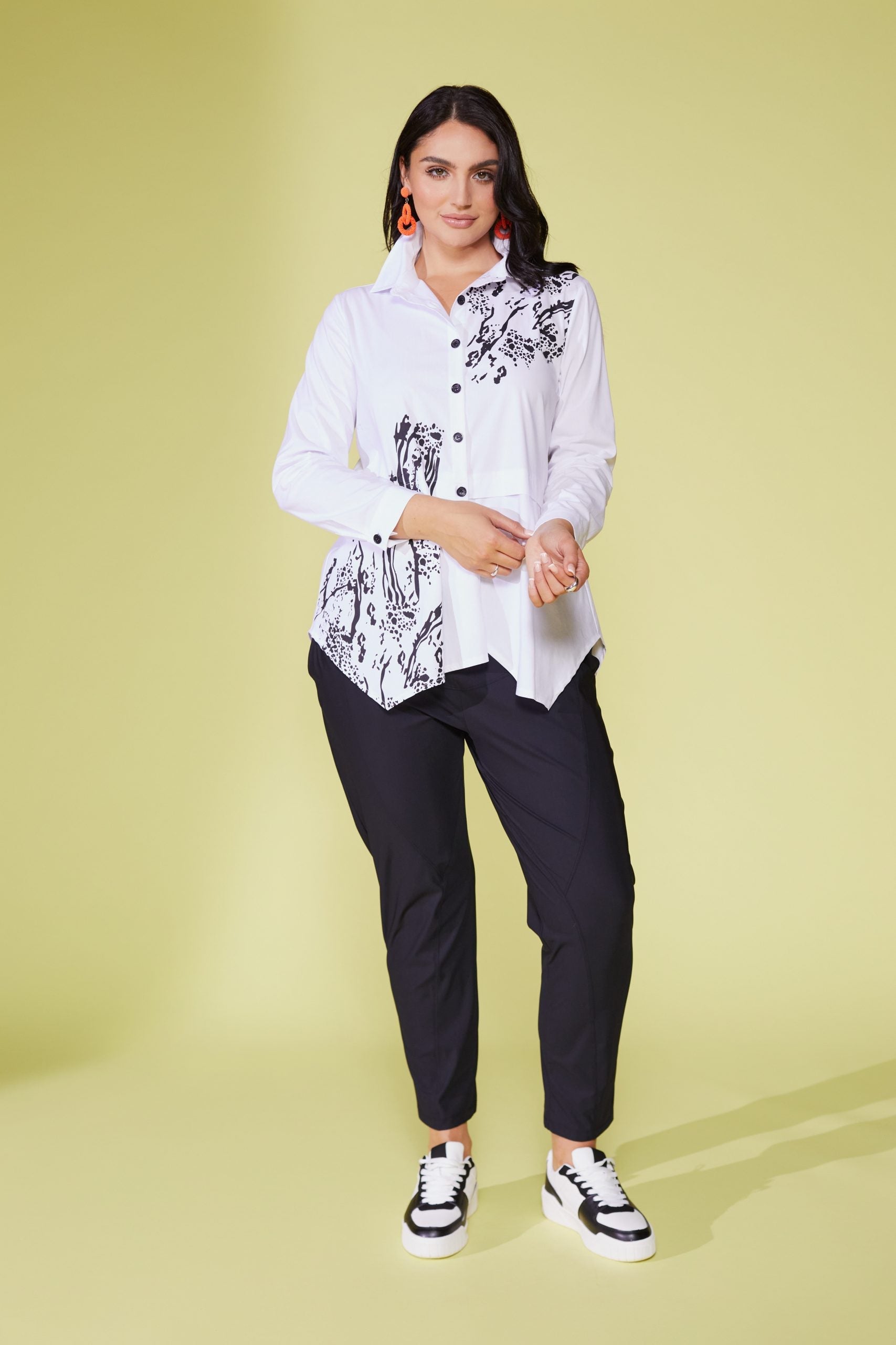 Ora Printed White Shirt