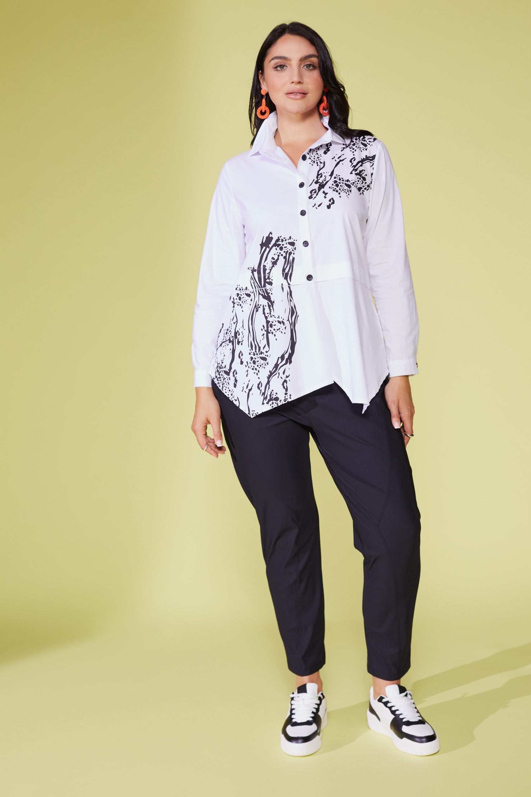 Ora Printed White Shirt