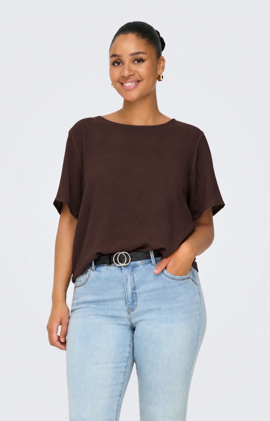 Only Carmakoma Vica Blouse in Coffee Bean