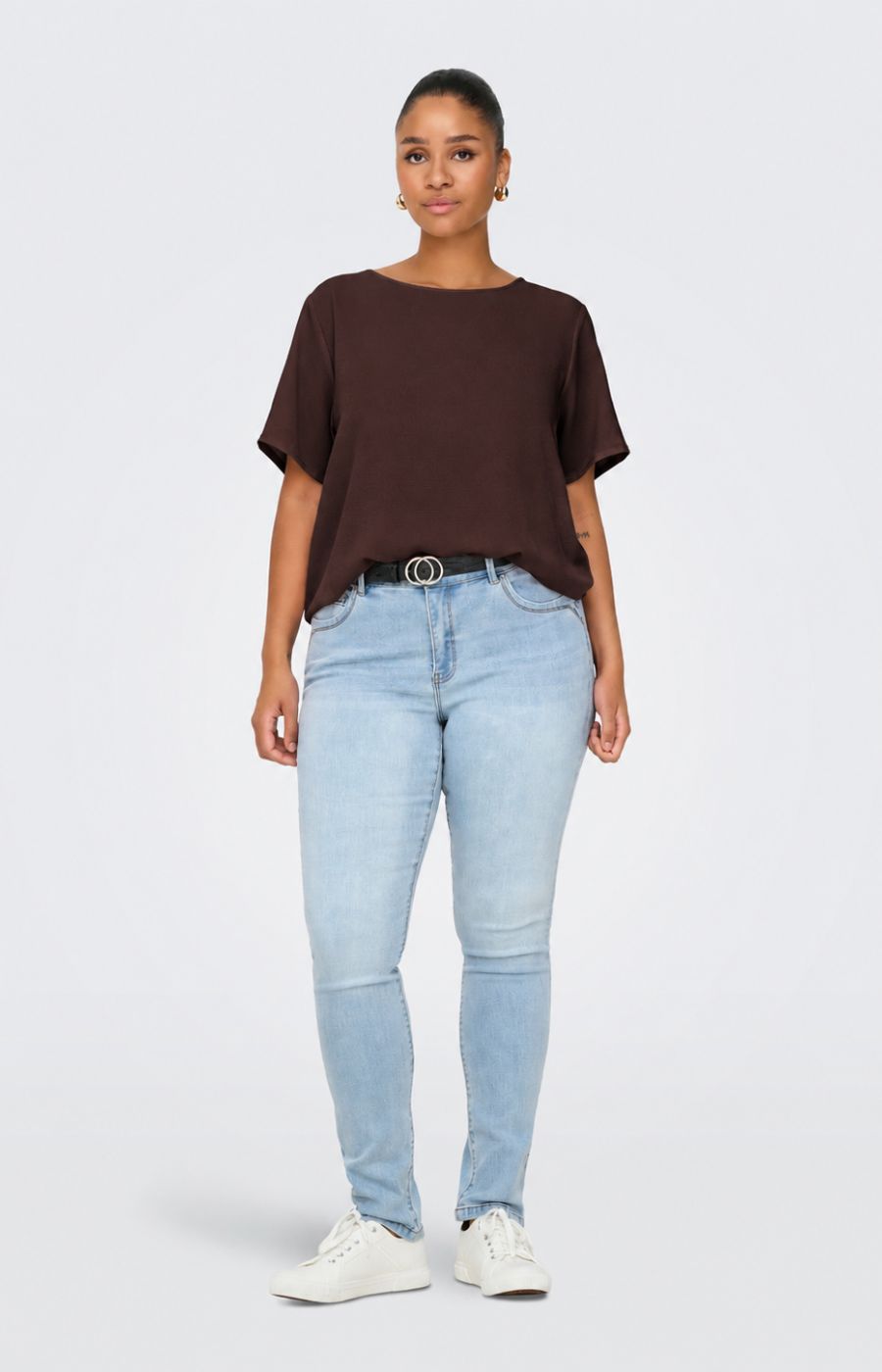 Only Carmakoma Vica Blouse in Coffee Bean