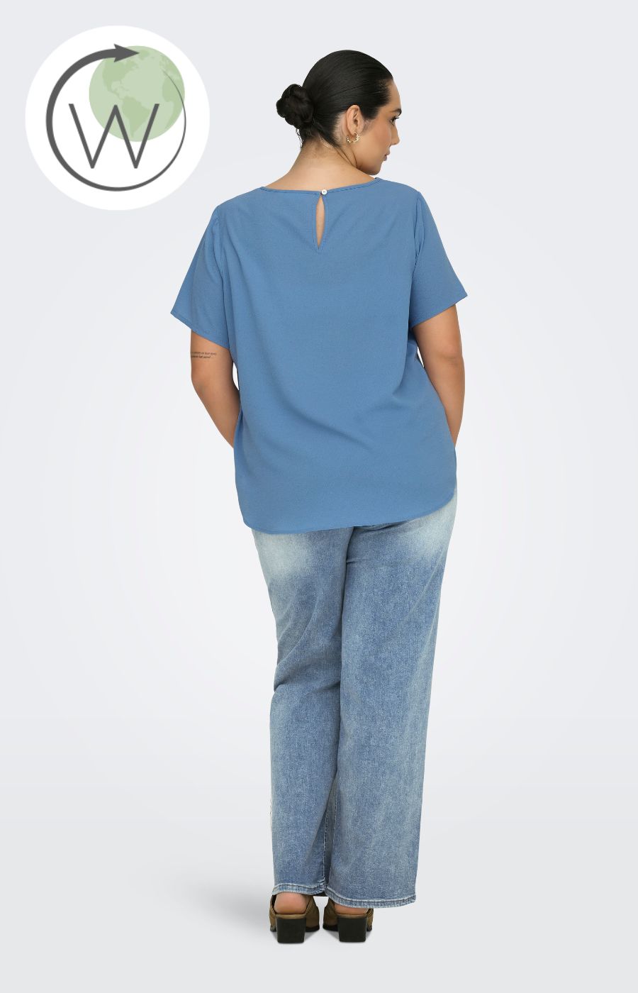 Only Carmakoma Vica Blouse in Denim Blue