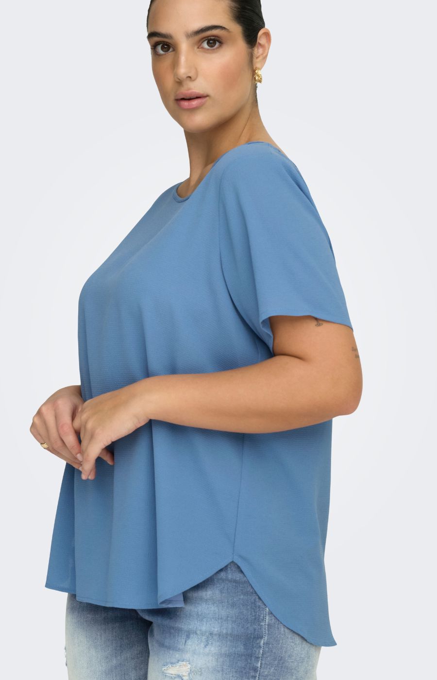 Only Carmakoma Vica Blouse in Denim Blue