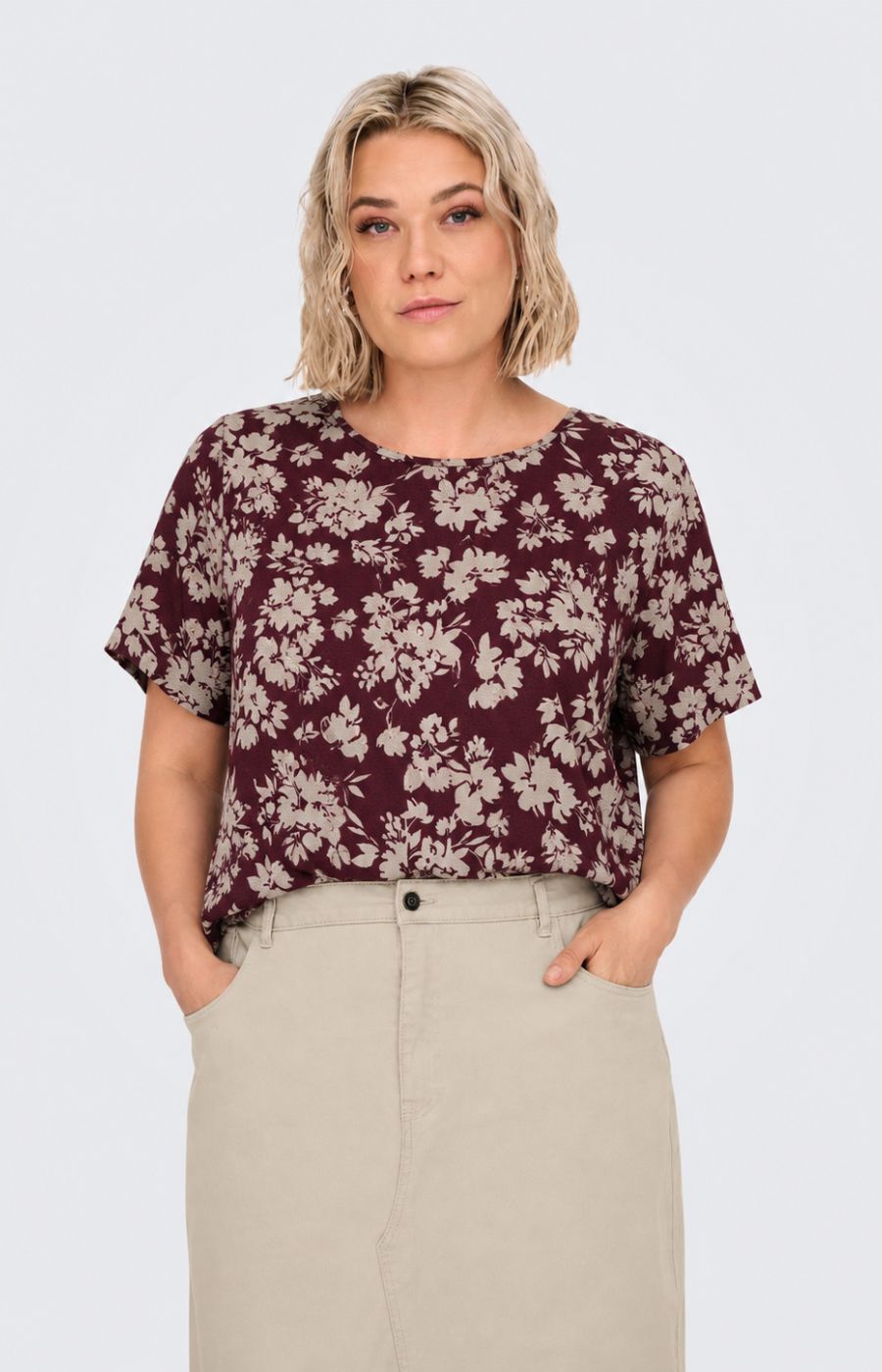 Only Carmakoma Vica Blouse in Fig Sunset