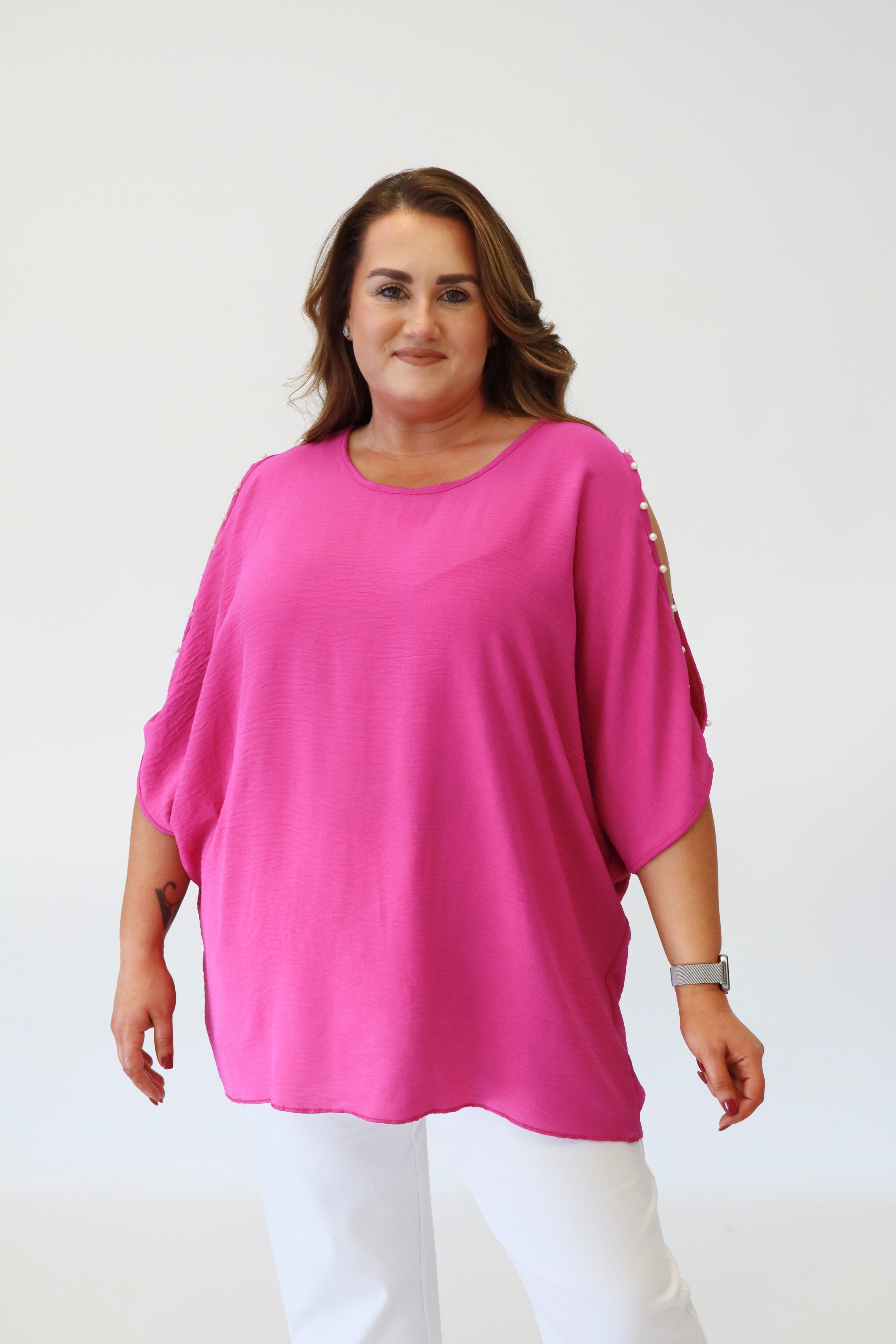 Pearl Blouse in Magenta