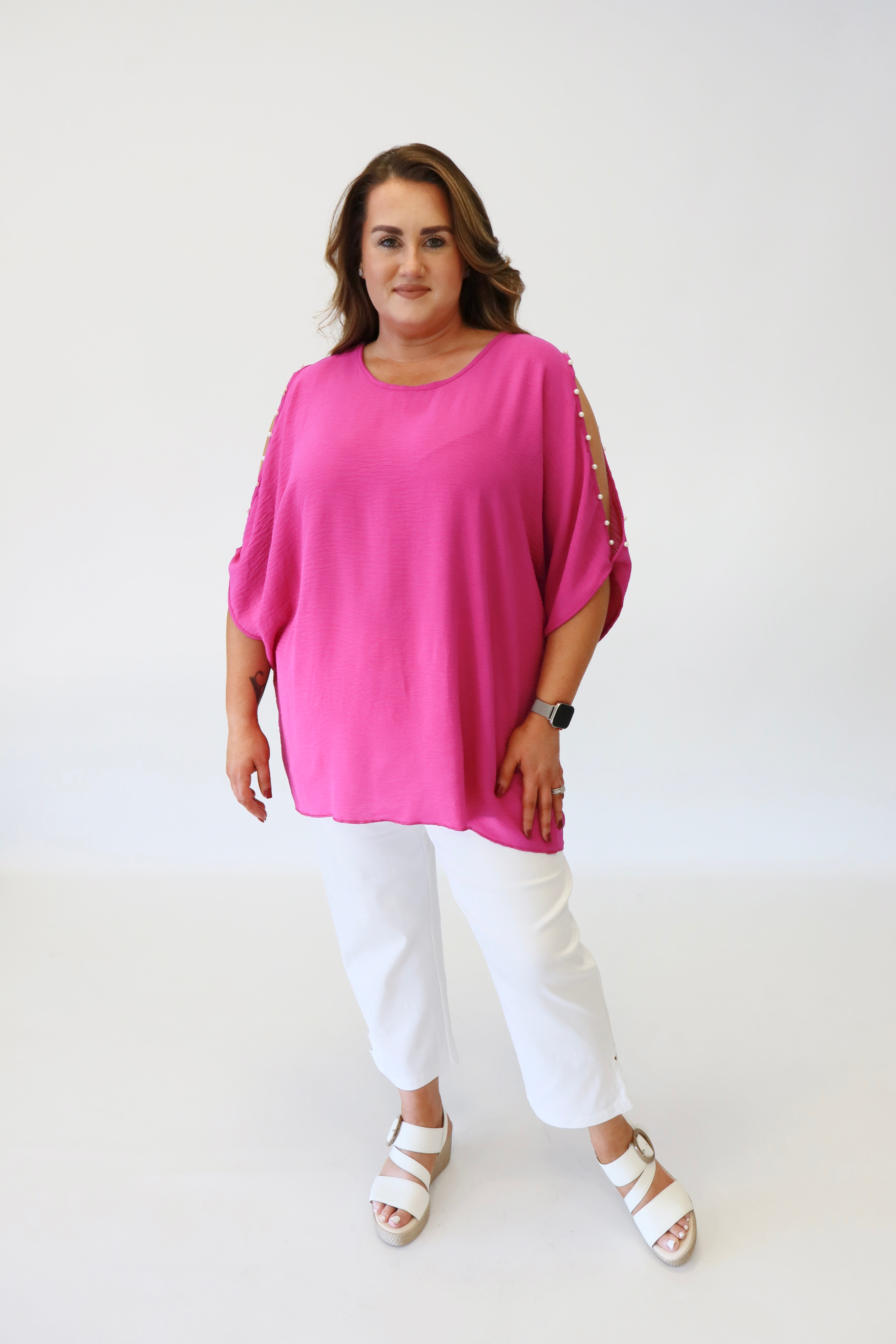 Pearl Blouse in Magenta