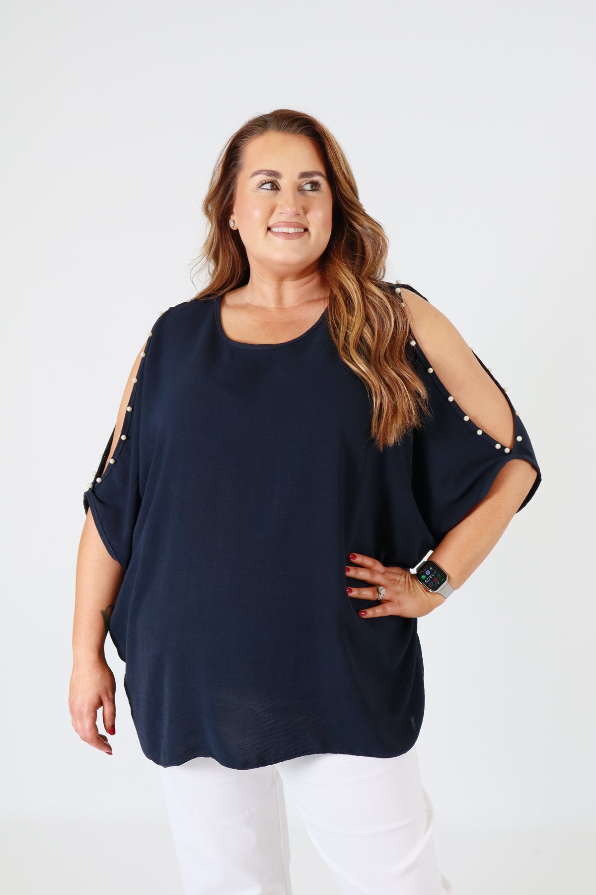 Pearl Blouse in Navy