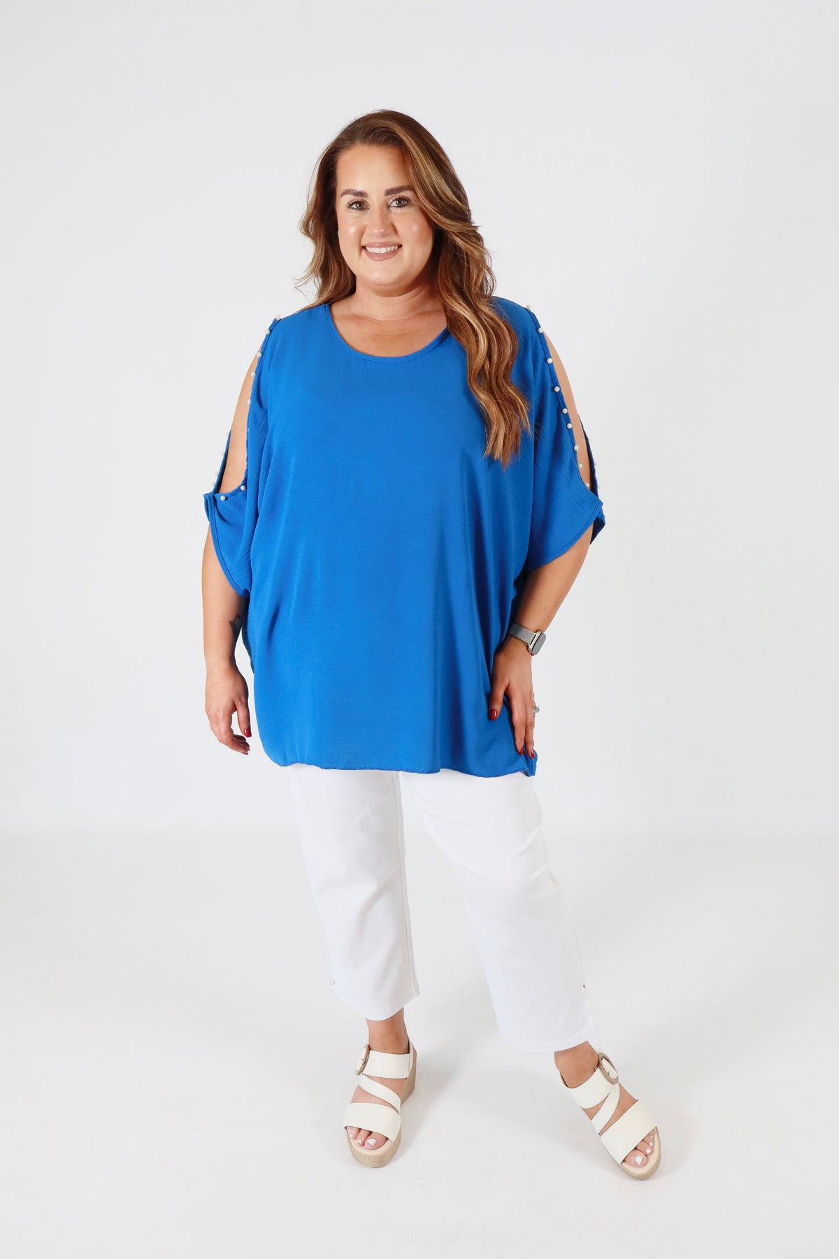 Pearl Blouse in Royal Blue