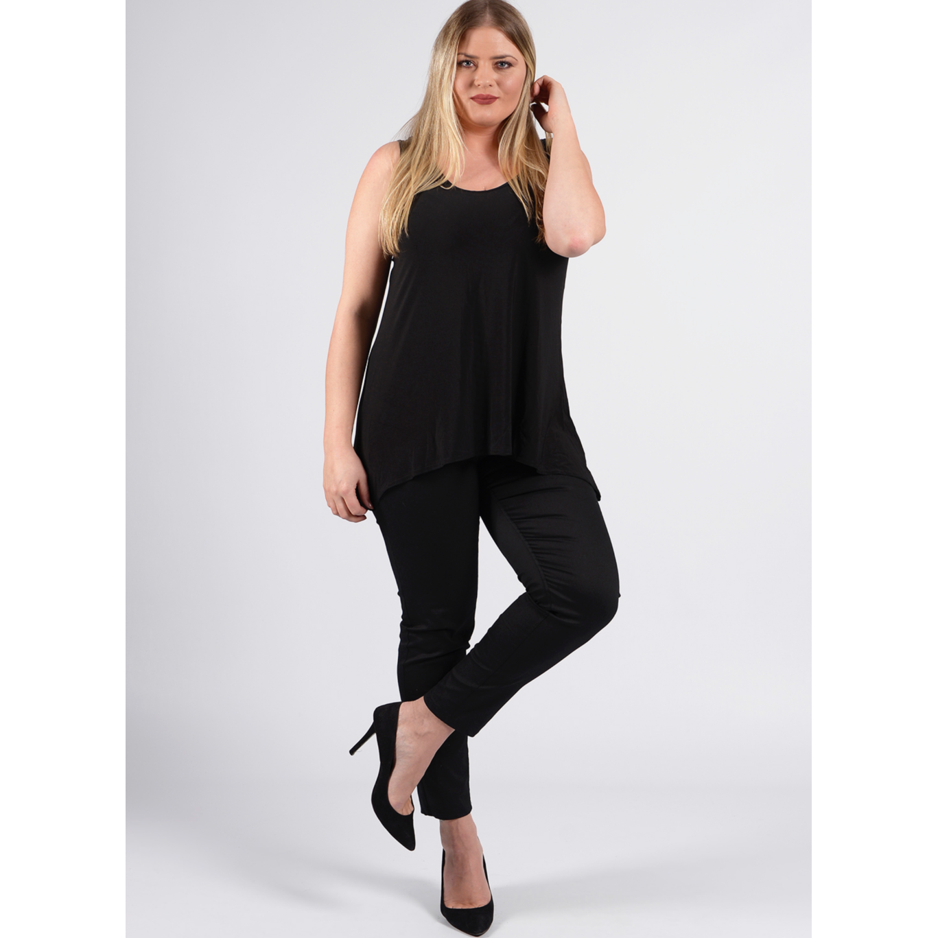 Magna A-Line vest in black - Wardrobe Plus
