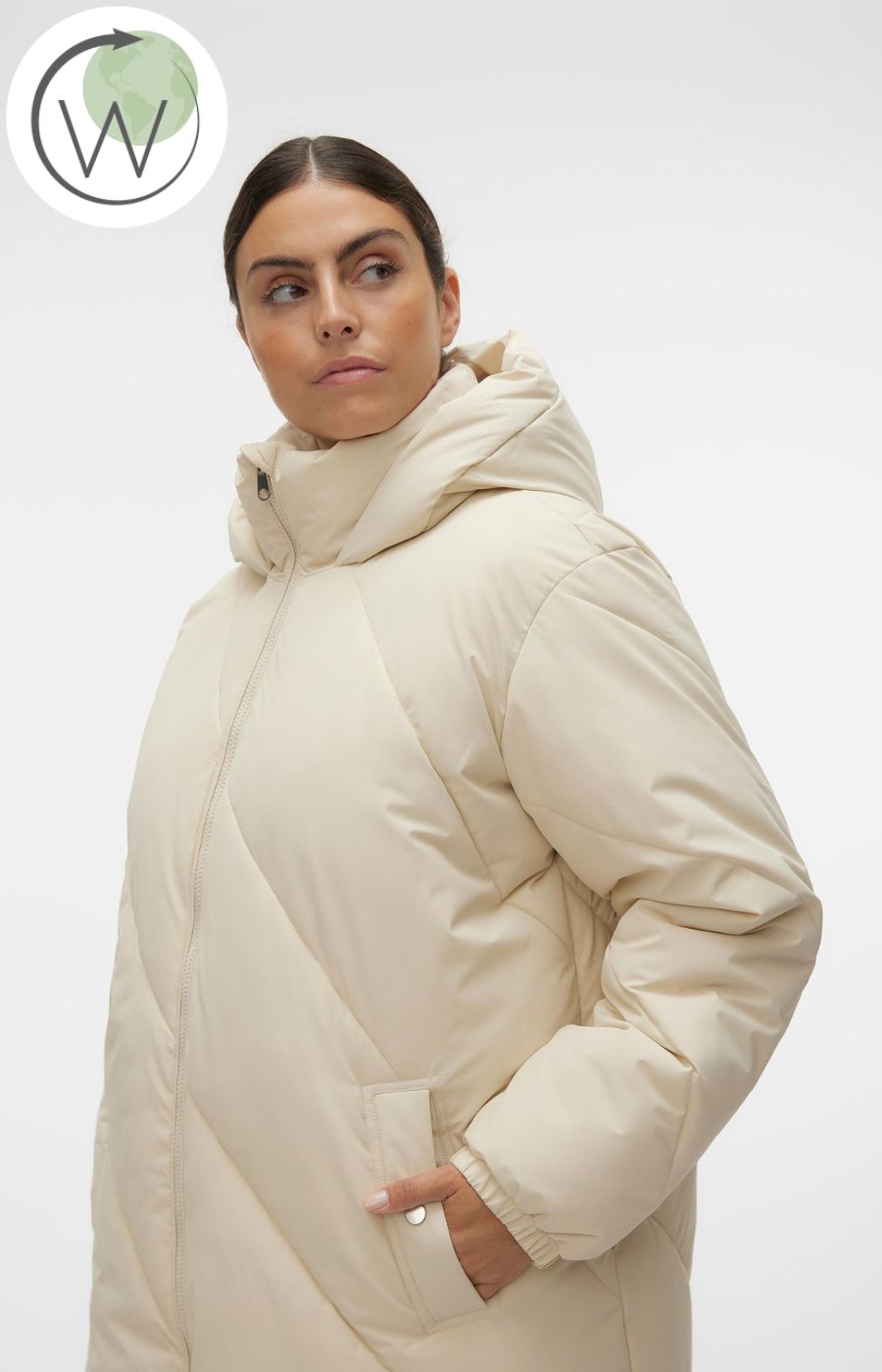 Vero Moda Curve Dora Coat in Cream