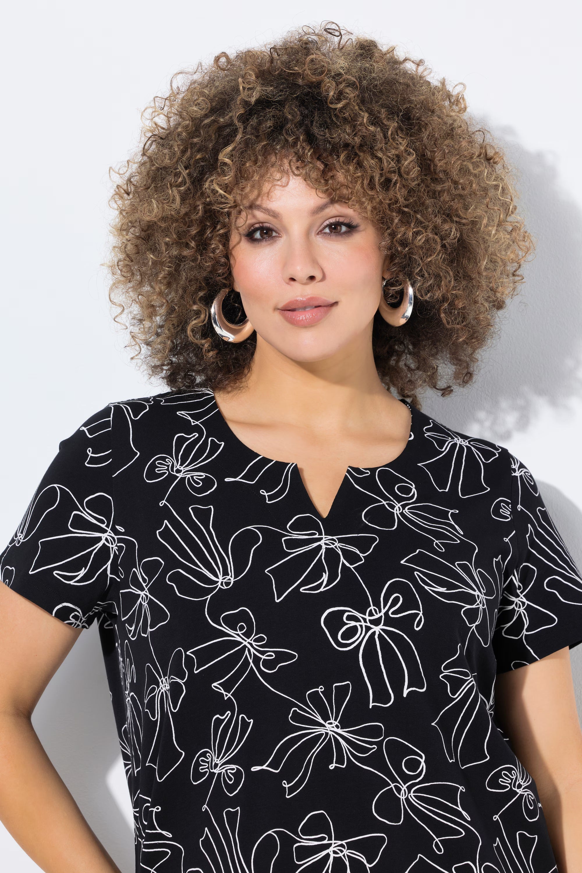Ulla Popken Black Bow T-Shirt