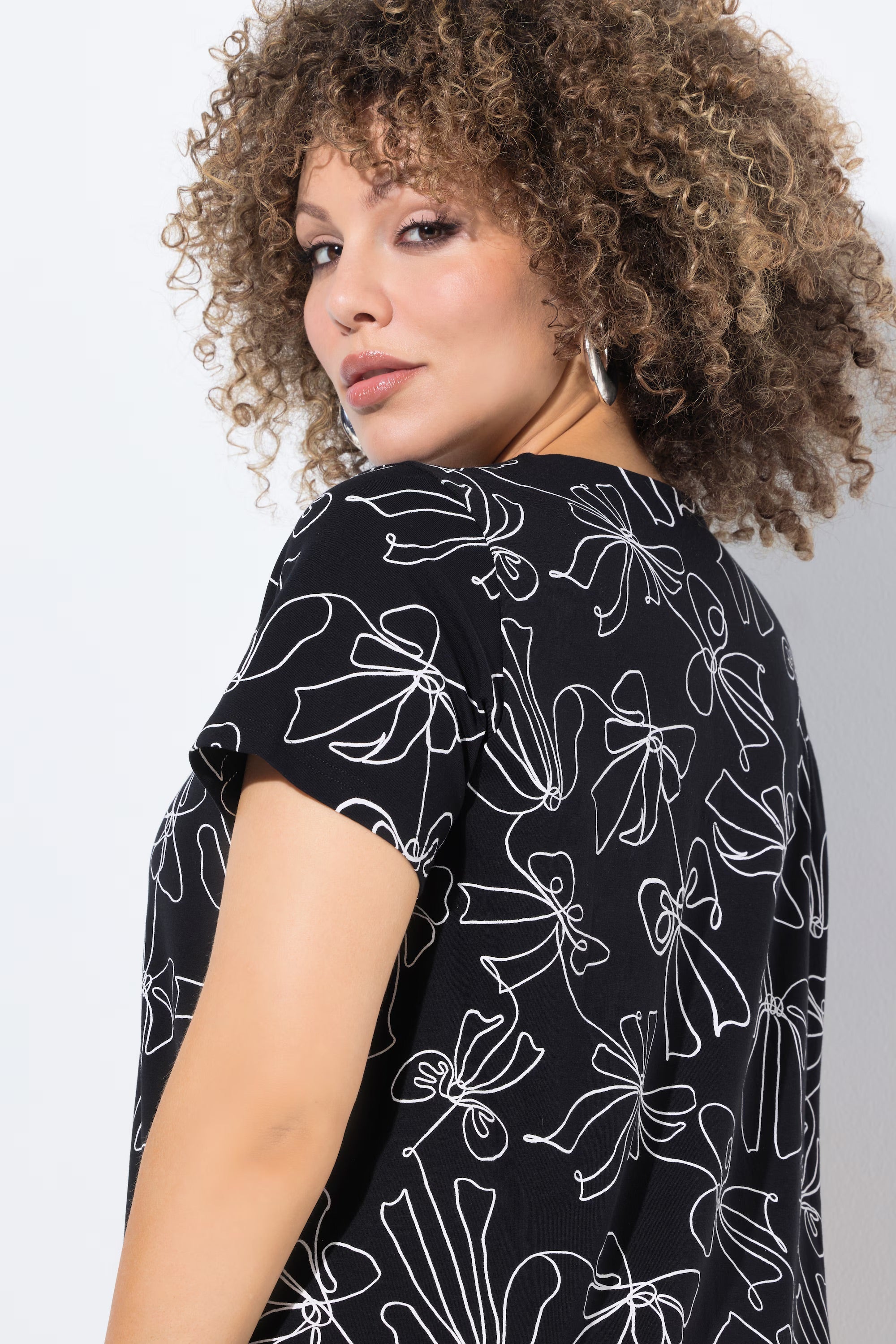 Ulla Popken Black Bow T-Shirt