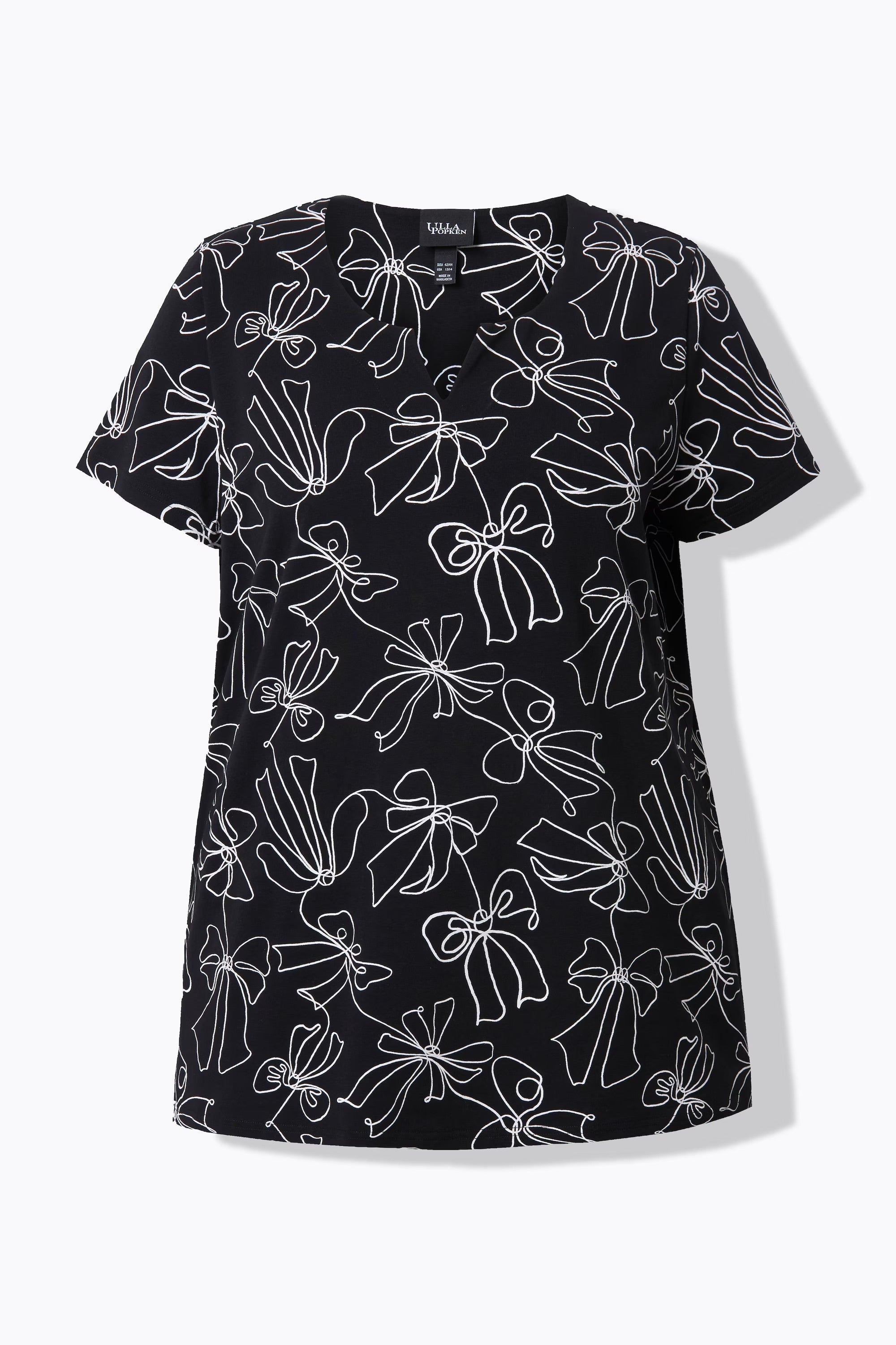 Ulla Popken Black Bow T-Shirt
