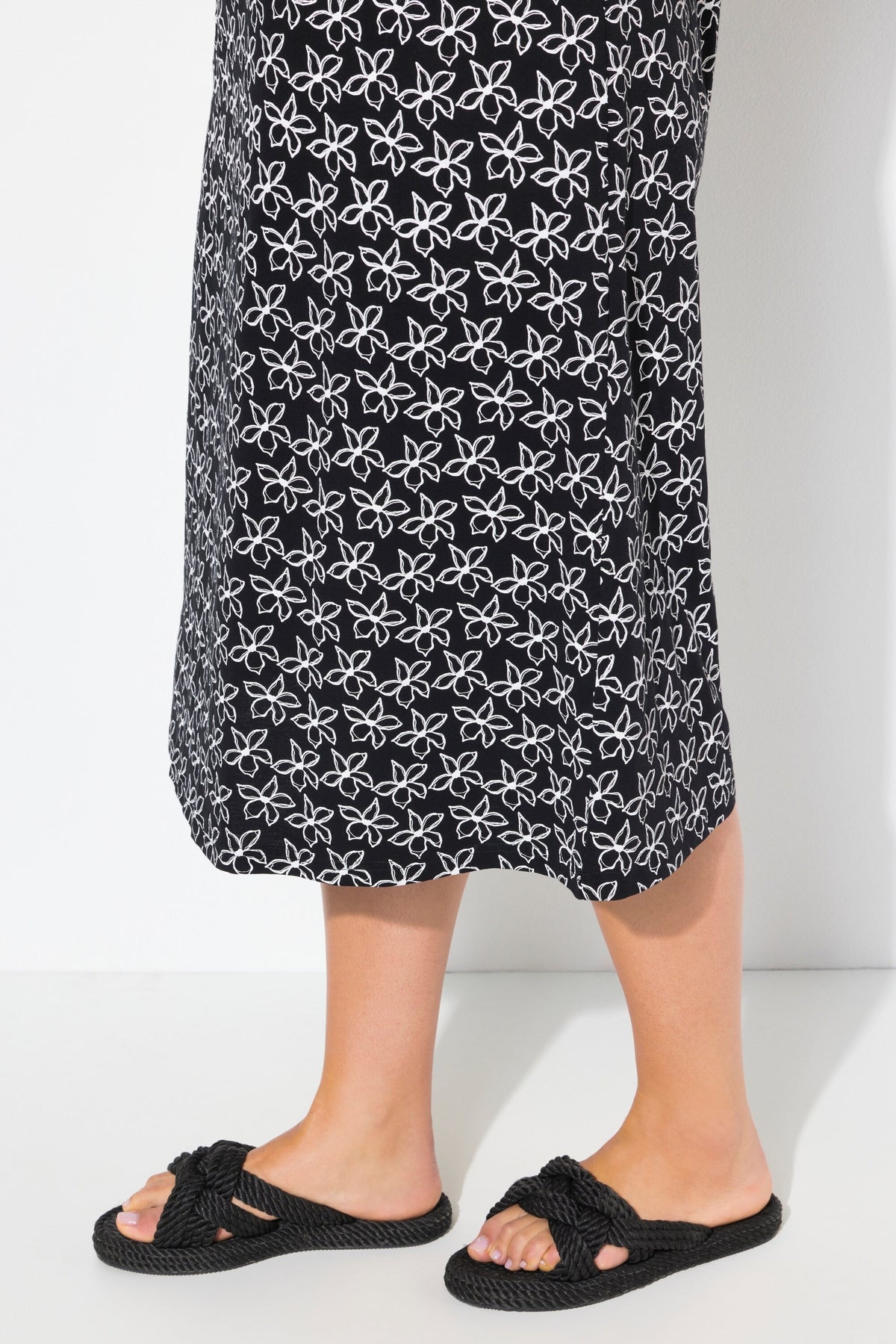 Ulla Popken Black Floral Dress