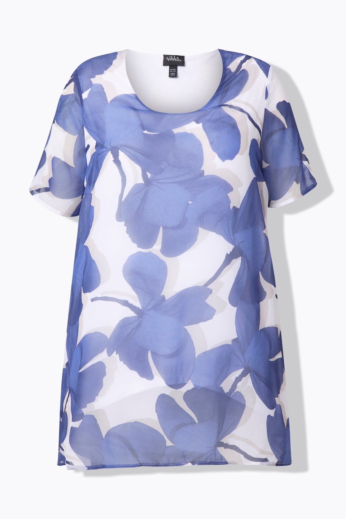 Ulla Popken Hydrangea Chiffon Blouse