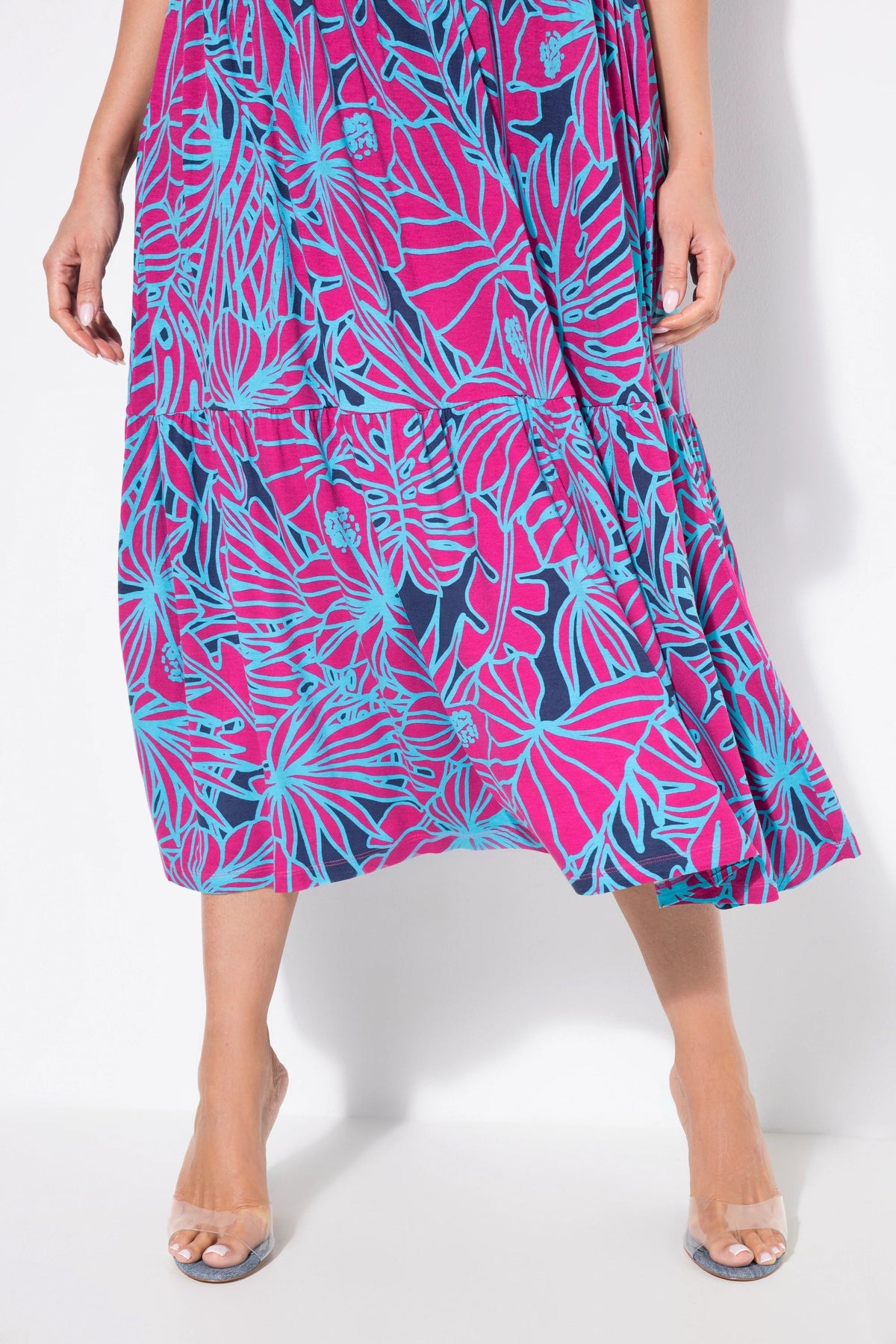 Ulla Popken Jersey Floral Midi Dress