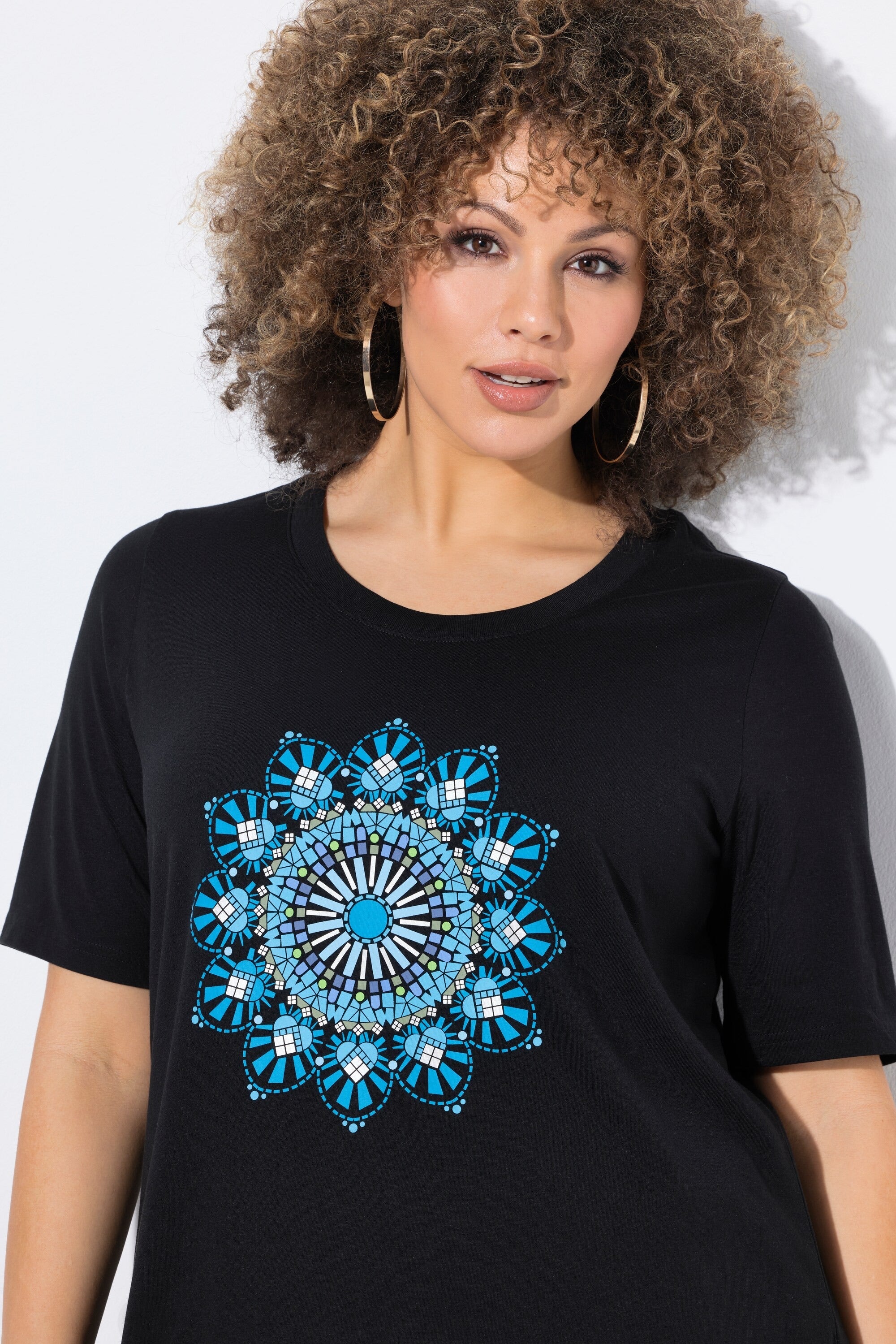 Ulla Popken Mandala T-Shirt in Black