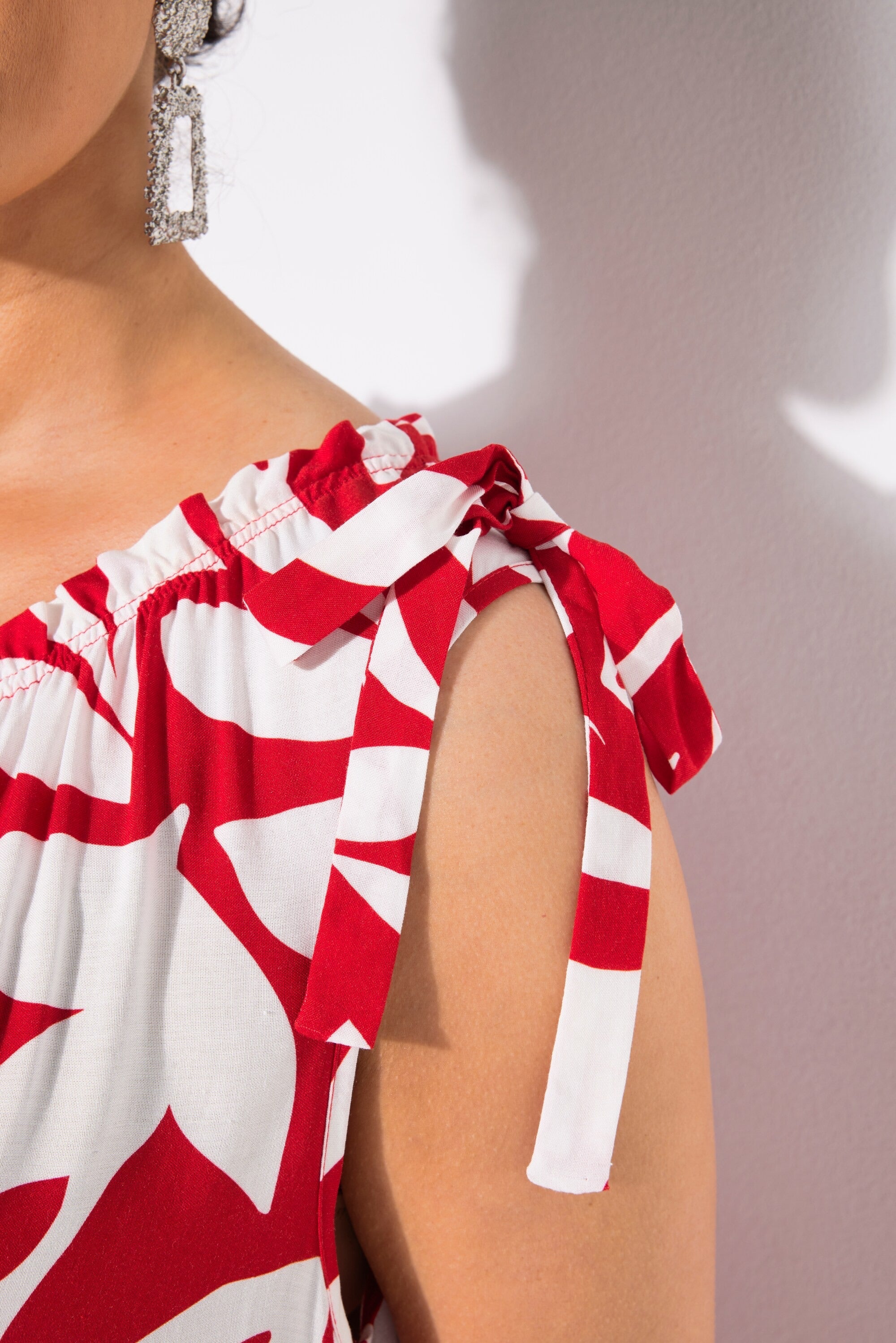 Ulla Popken Red Leaf Midi Dress
