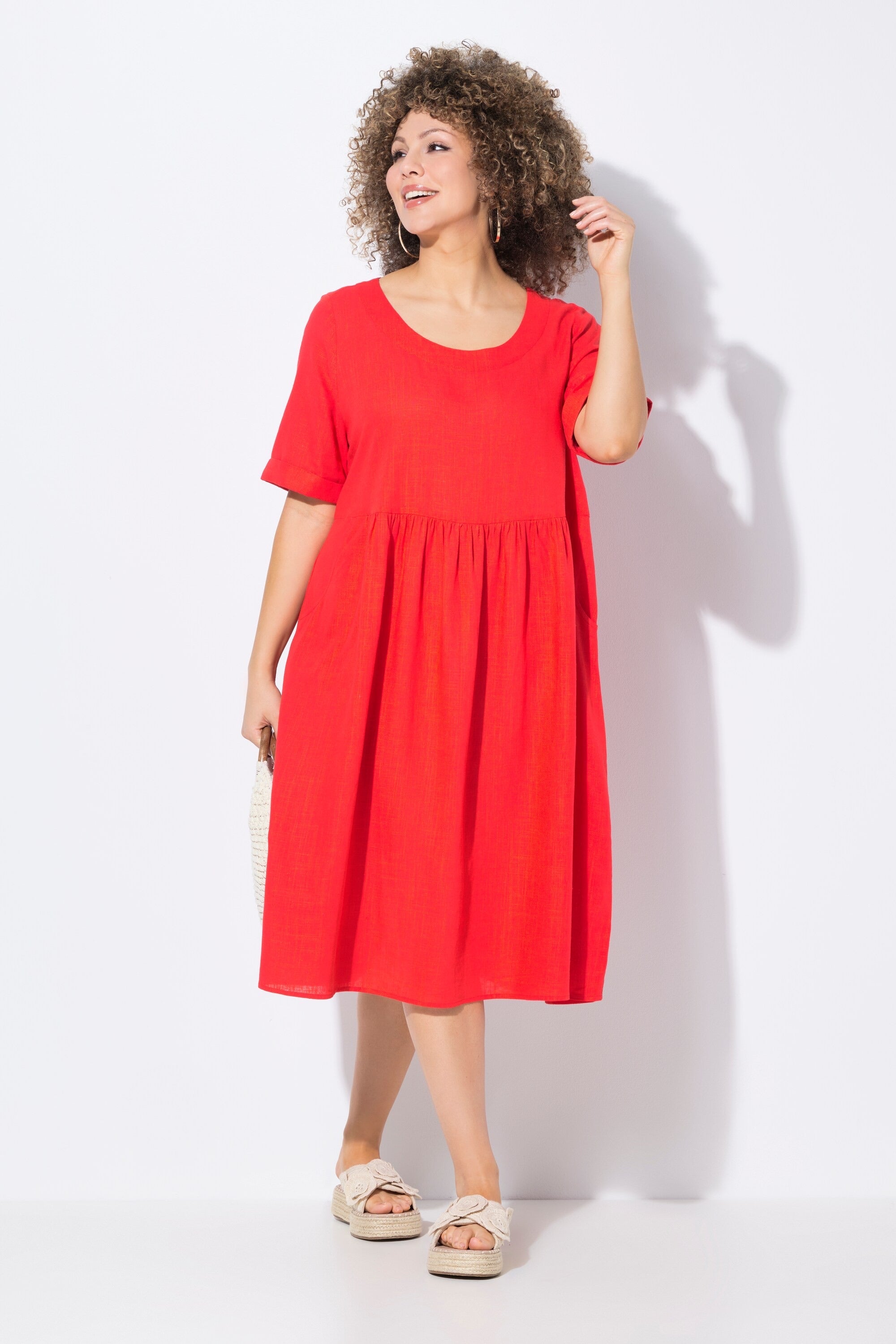 Ulla Popken Red Linen Dress