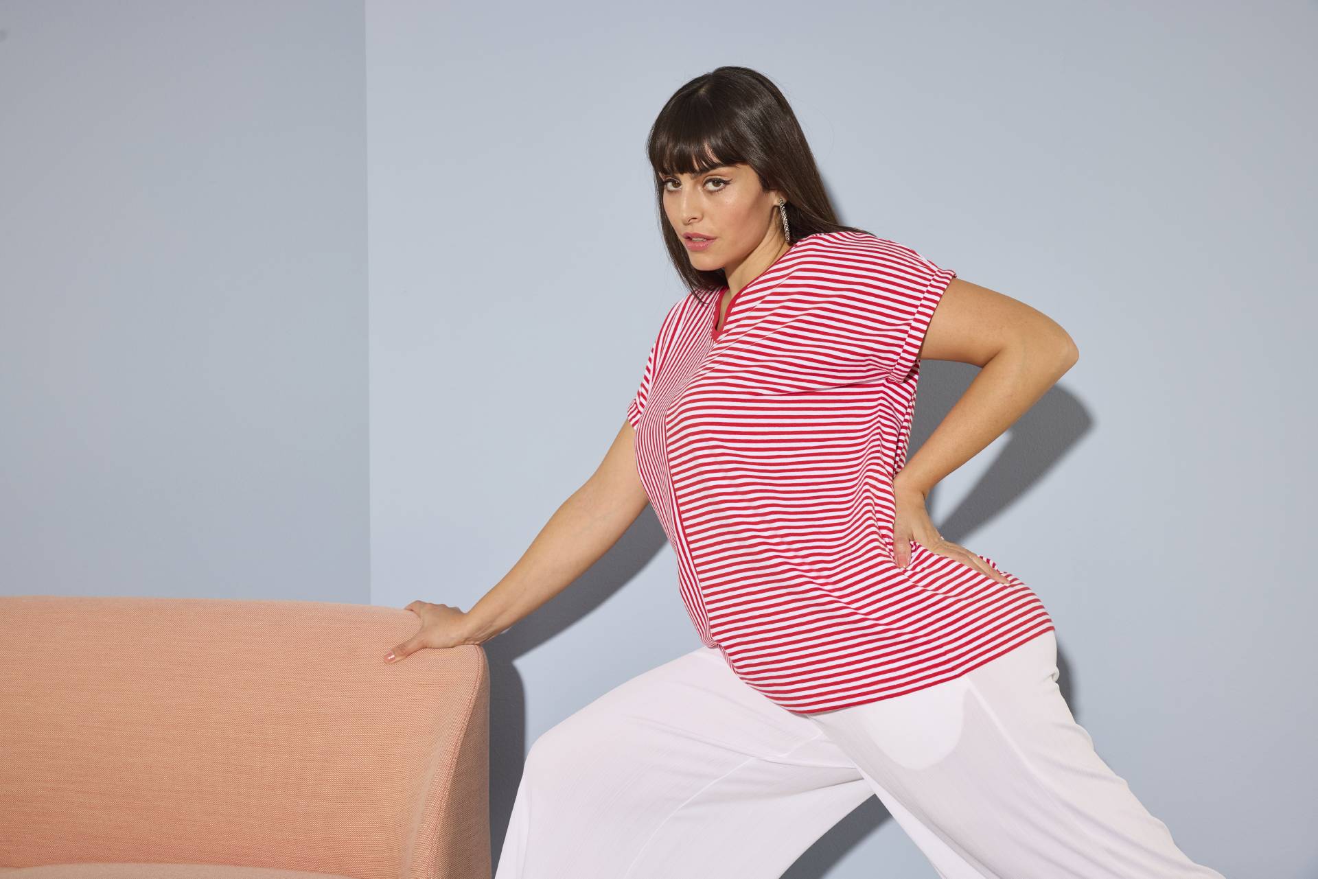 Ulla Popken Red Striped T-Shirt