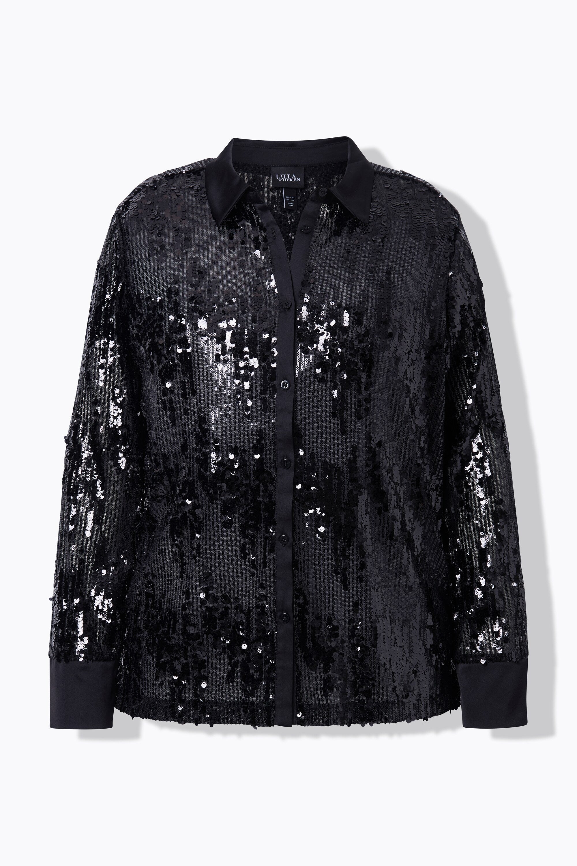 Ulla Popken Sequin Shirt in Black