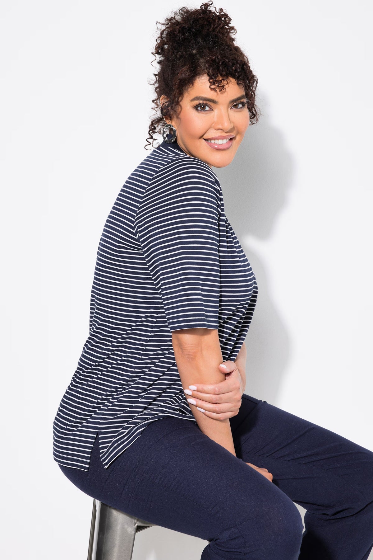 Ulla Popken Striped Navy Shirt