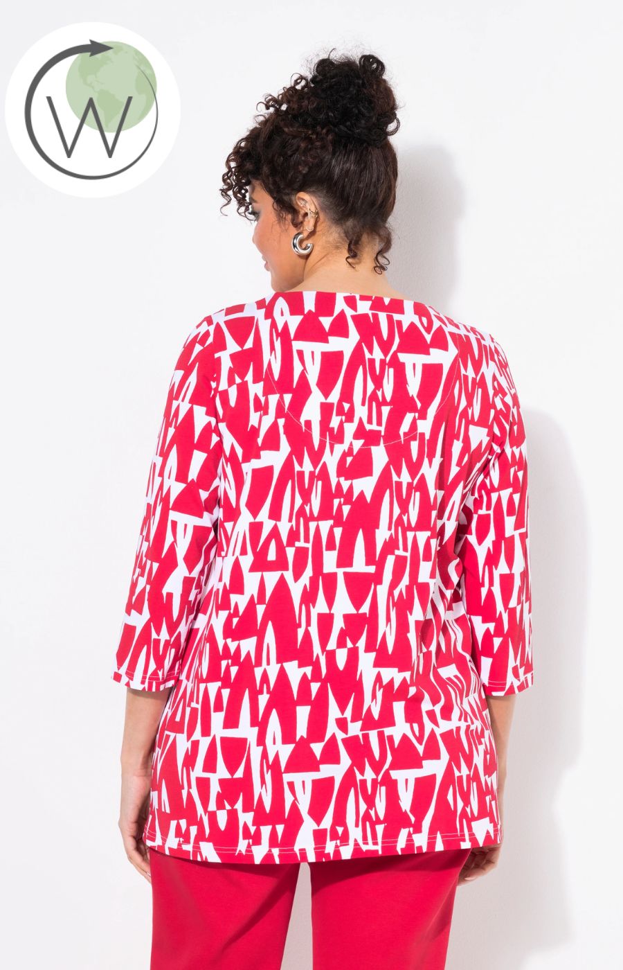 Ulla Popken Sweetheart Blouse in Red