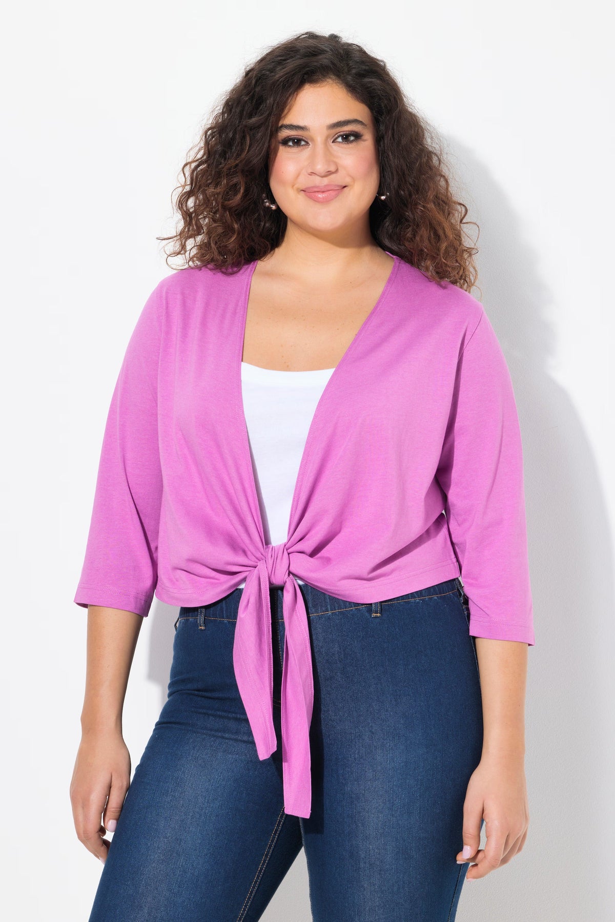 Ulla Popken Wrap Bolero in Pink