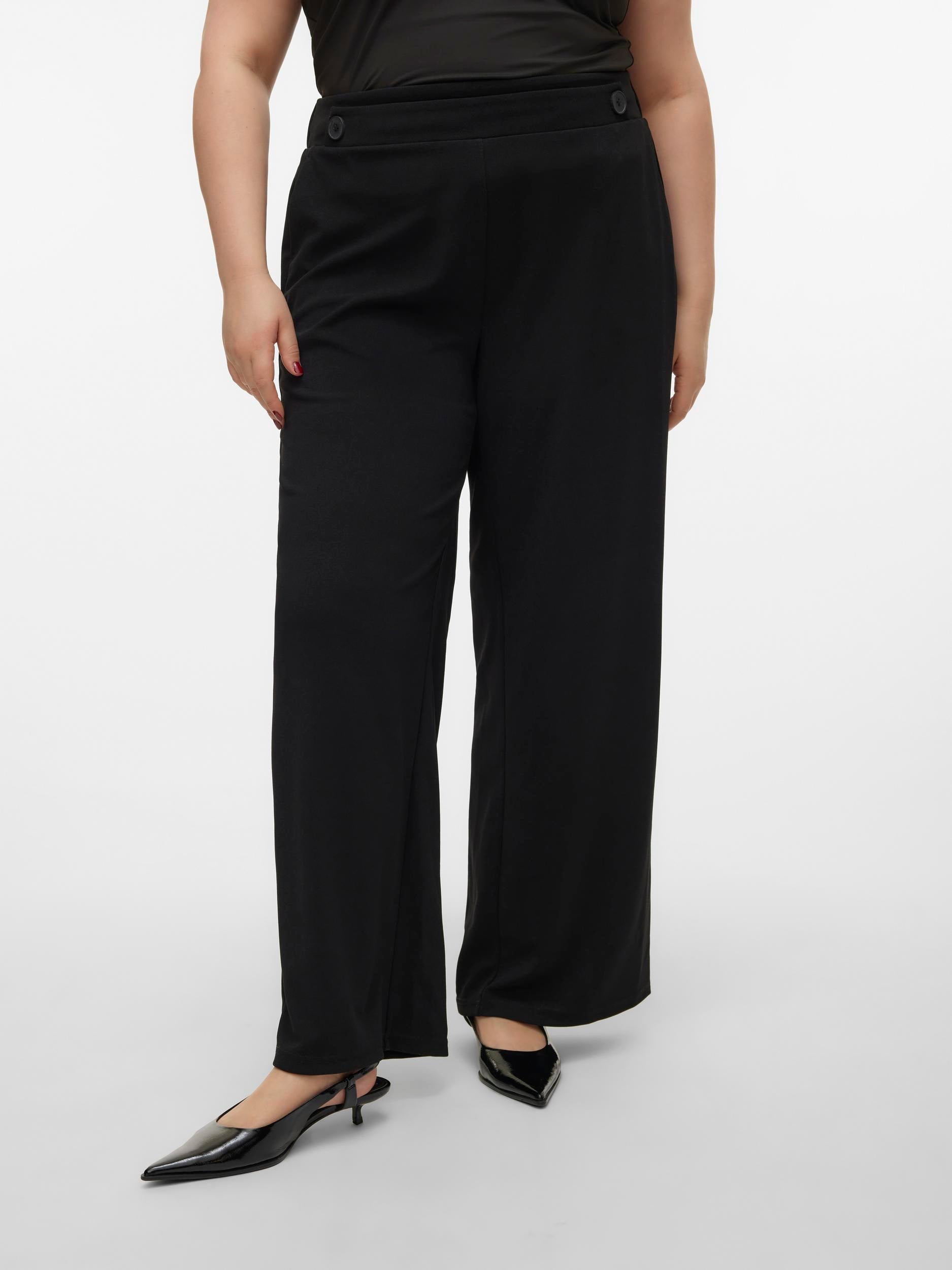 Vero Moda Curve Liva Trousers in Black