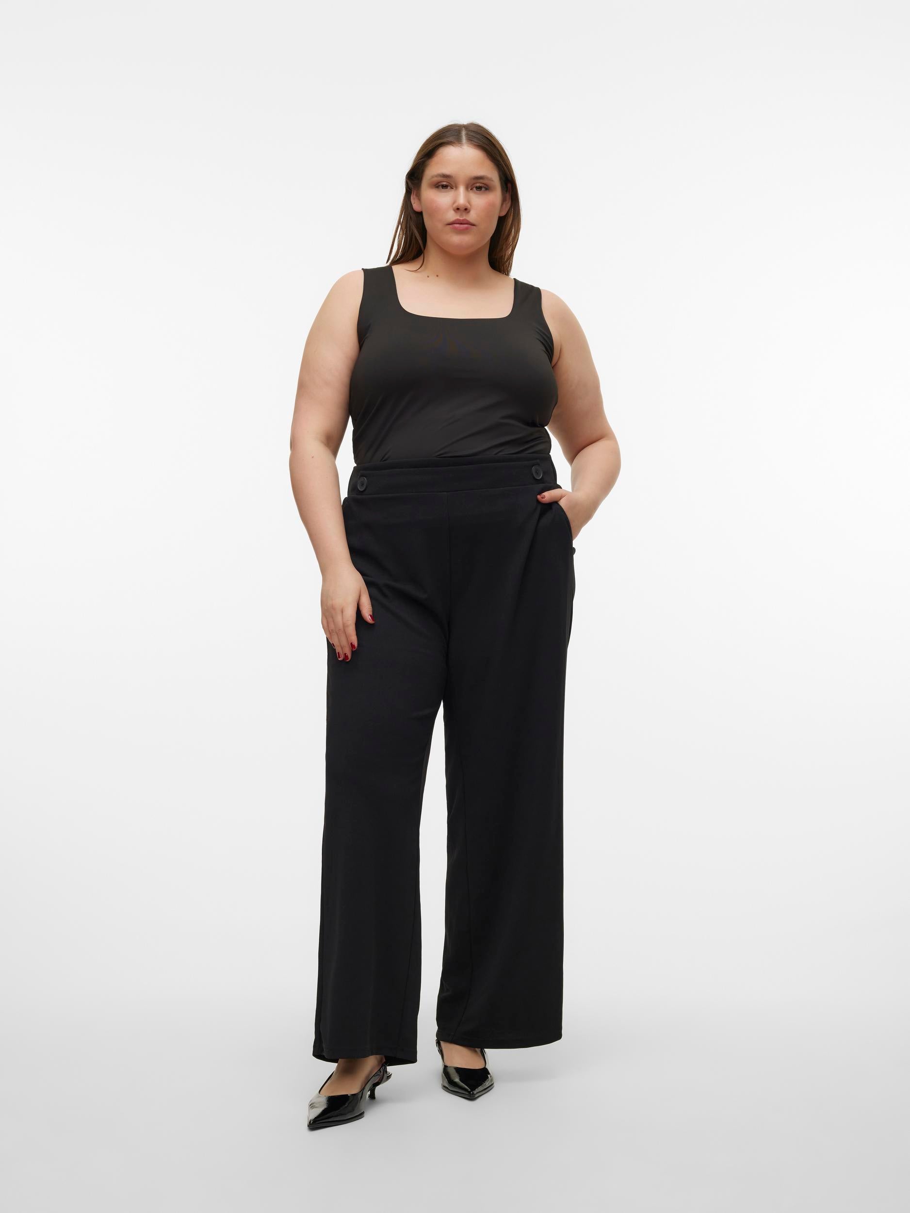 Vero Moda Curve Liva Trousers in Black