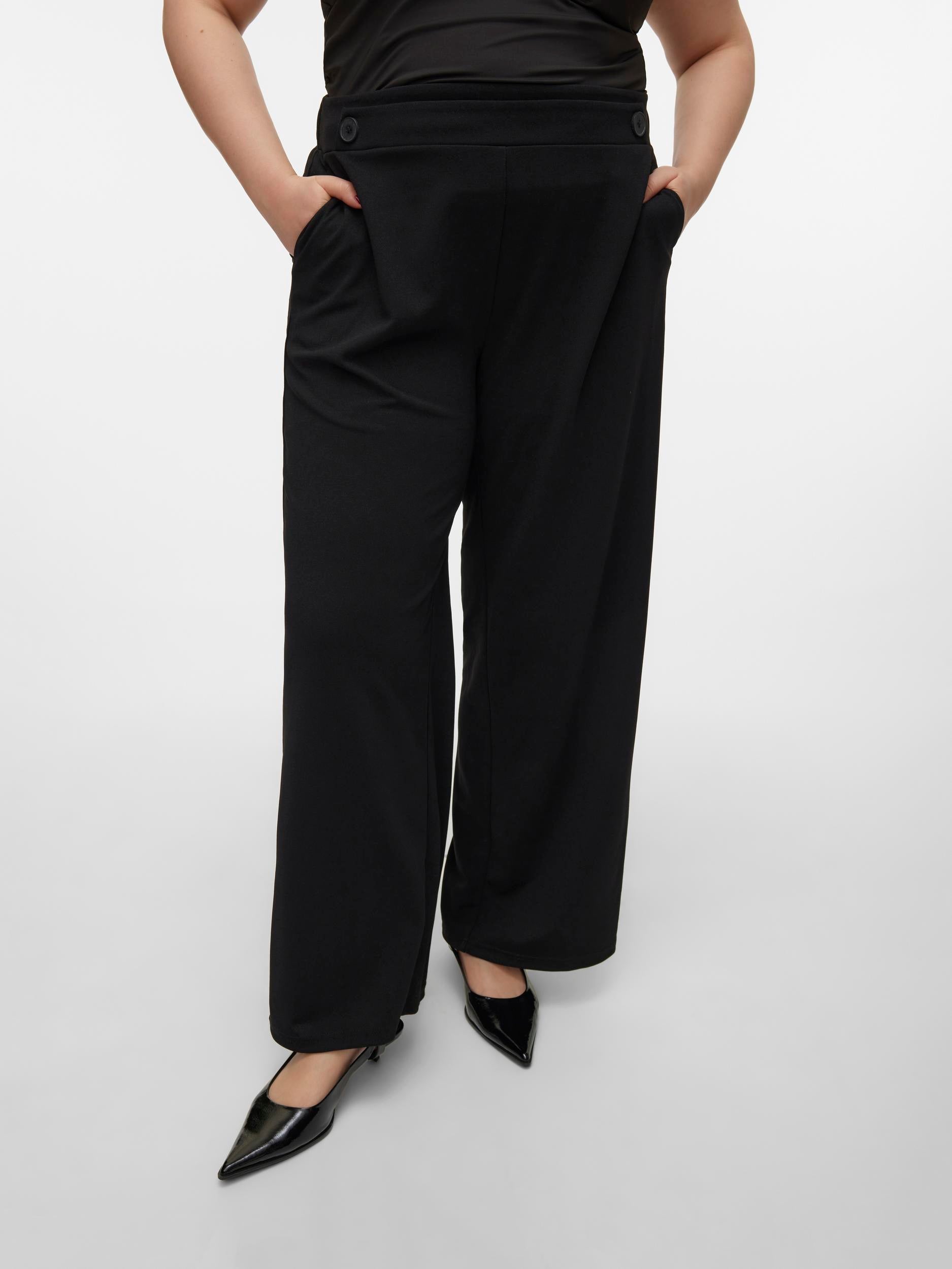 Vero Moda Curve Liva Trousers in Black