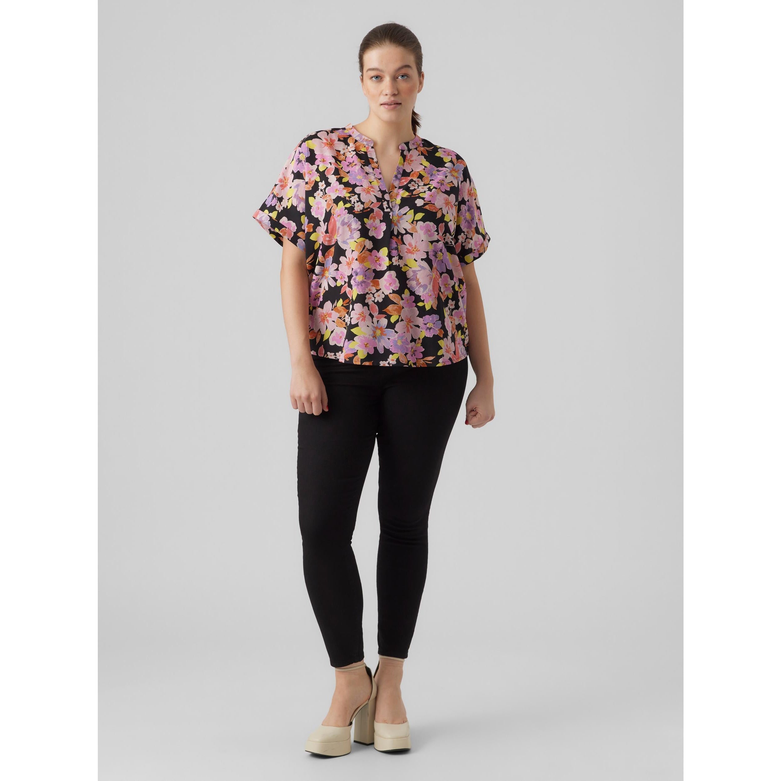 Vero Moda Curve Lucia Floral Print Top - Wardrobe Plus