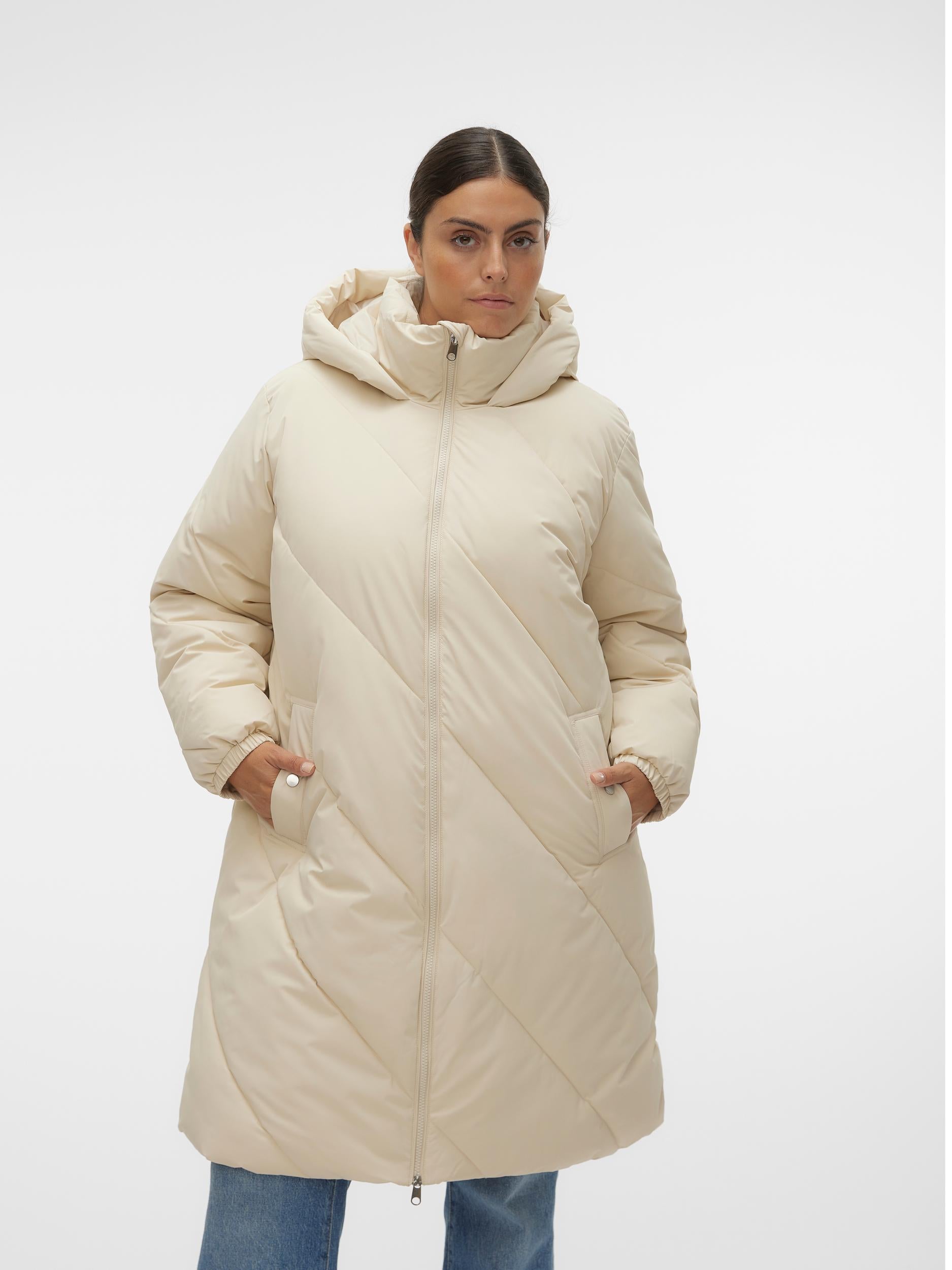 Vero Moda Curve Dora Coat in Cream