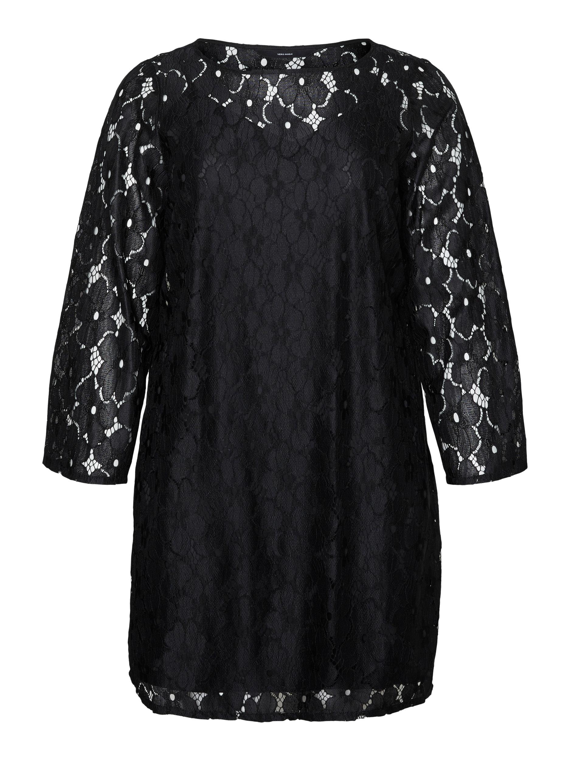 Vero Moda Curve Lace Dress in Black