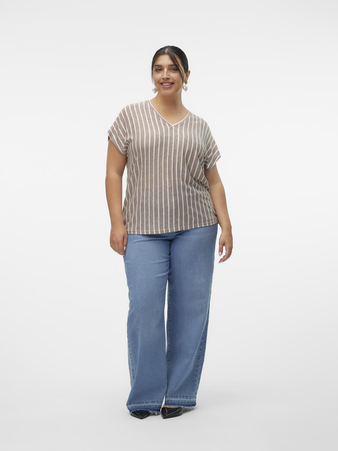 Vero Moda Curve Lana Top in Beige
