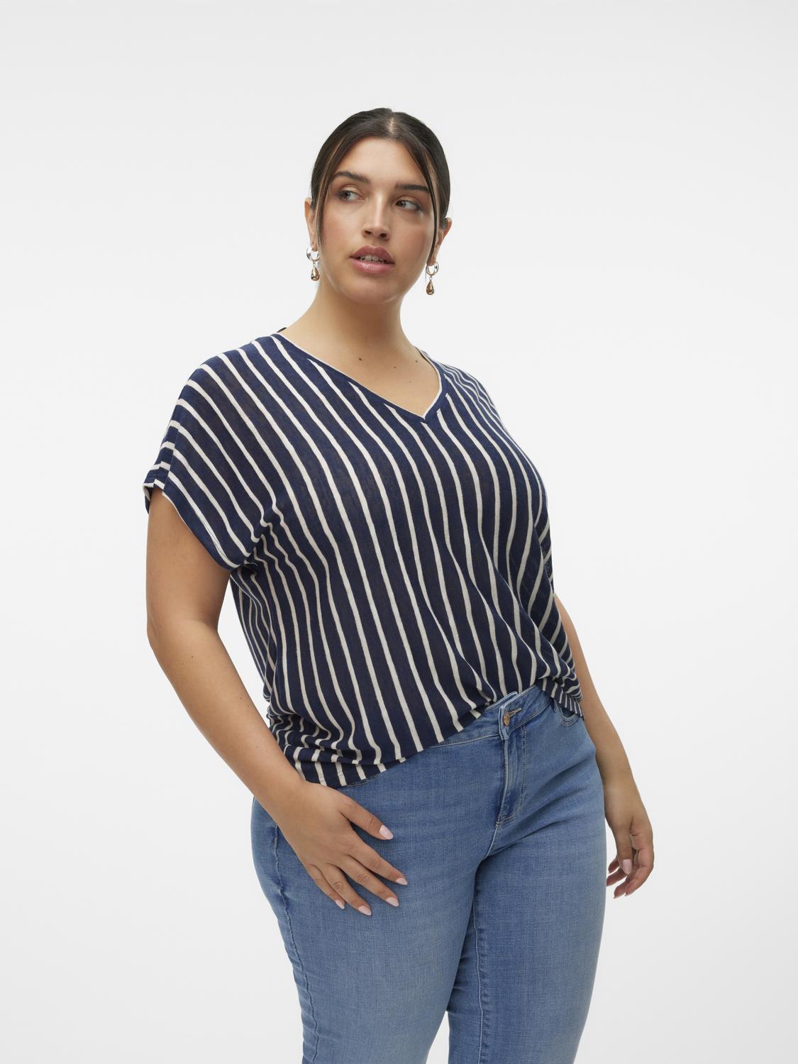 Vero Moda Curve Lana Top in Navy