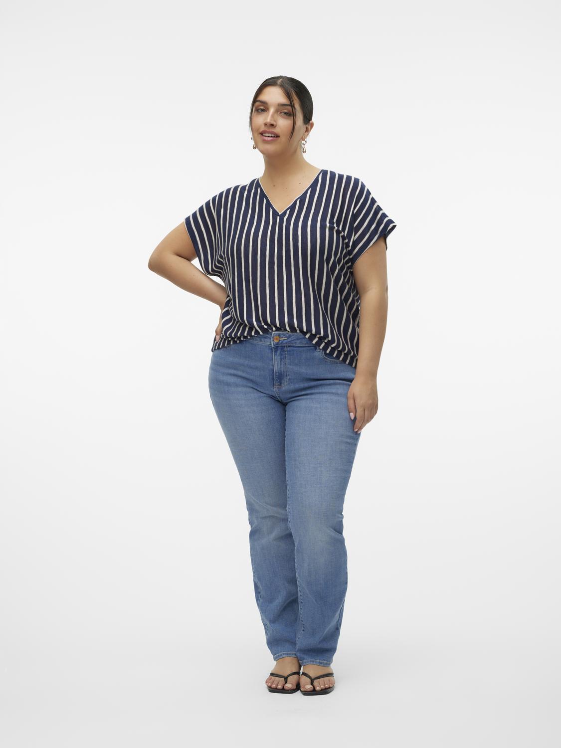 Vero Moda Curve Lana Top in Navy