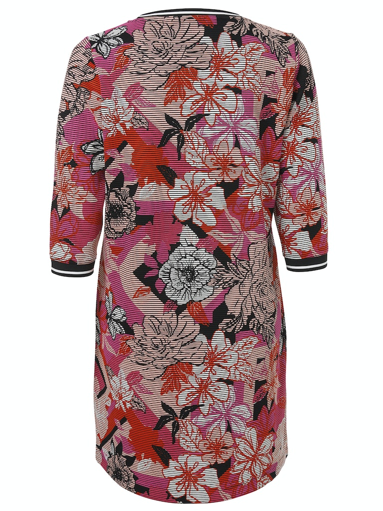 Via Appia Ribbed Floral Dress - Wardrobe Plus