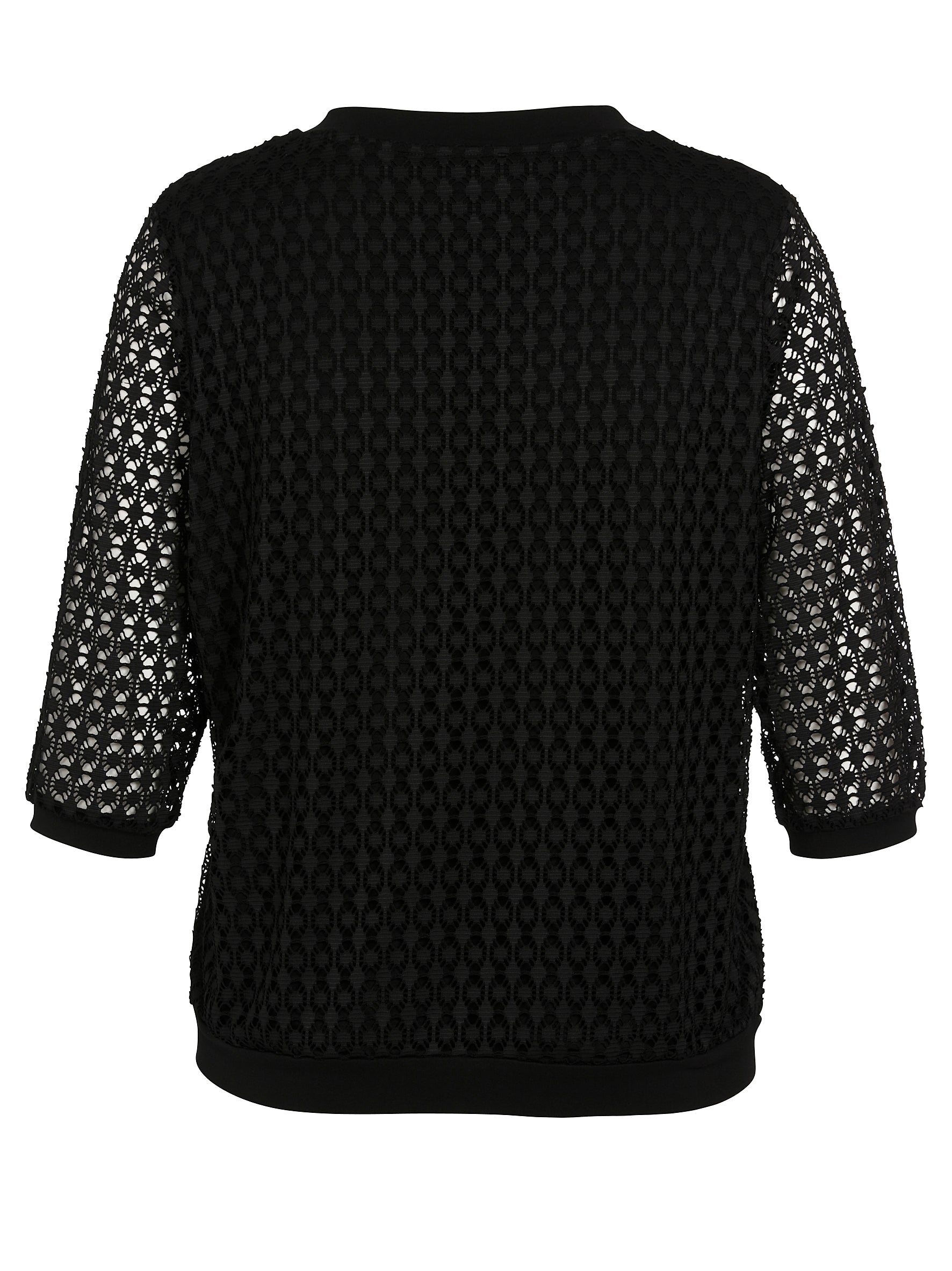 Via Appia Due Black Lace Top